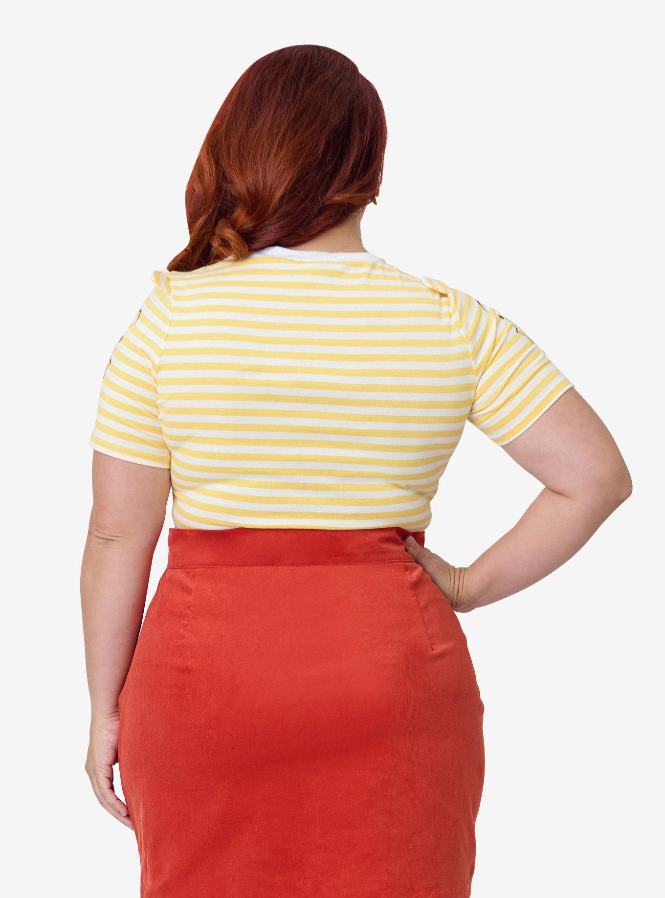 Disney Winnie the Pooh Collection by Unique Vintage Plus Yellow Stripe Back to Basics Top