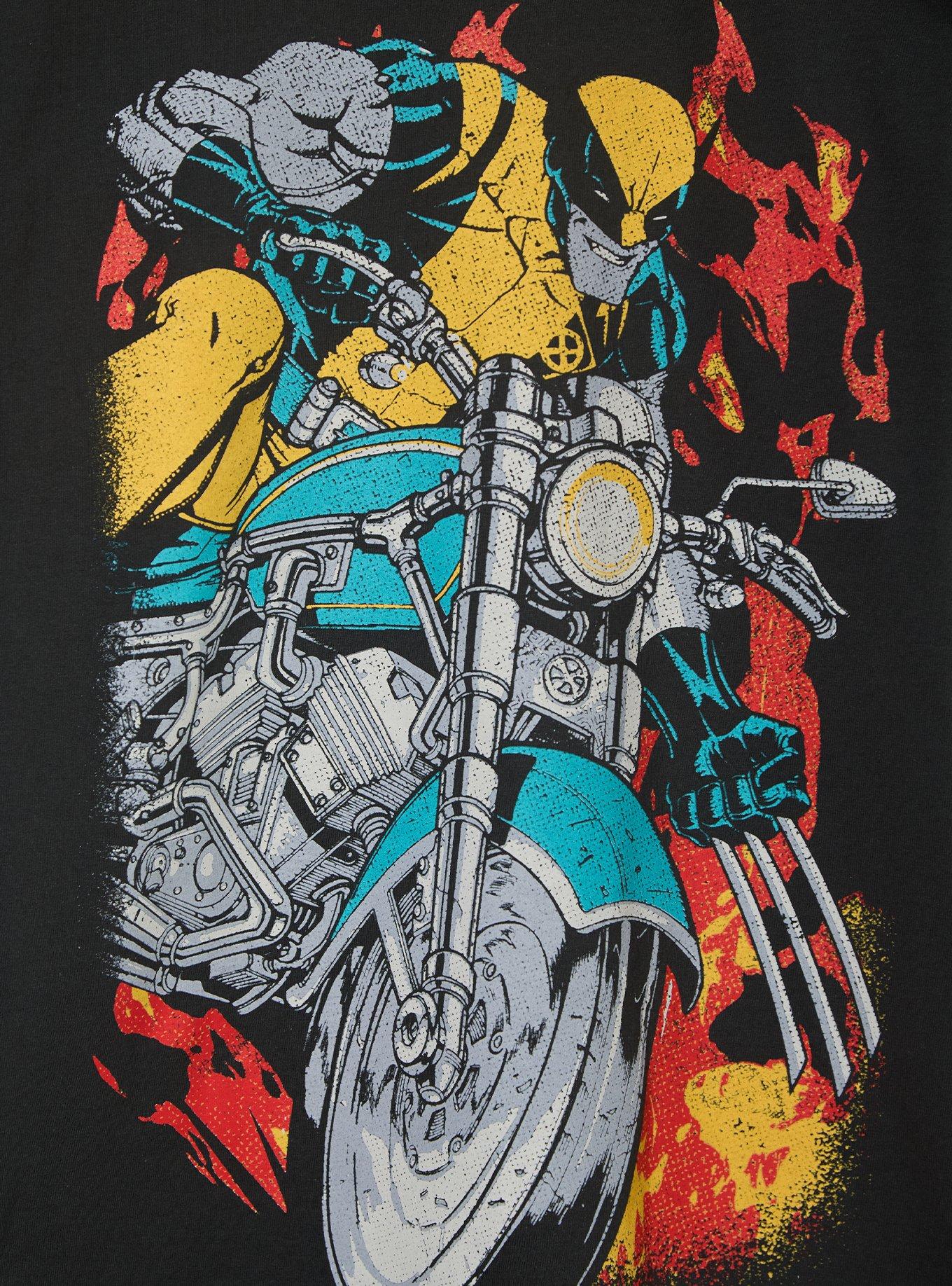 Marvel X-Men Wolverine Motorcycle T-Shirt - BoxLunch Exclusive, BLACK, alternate