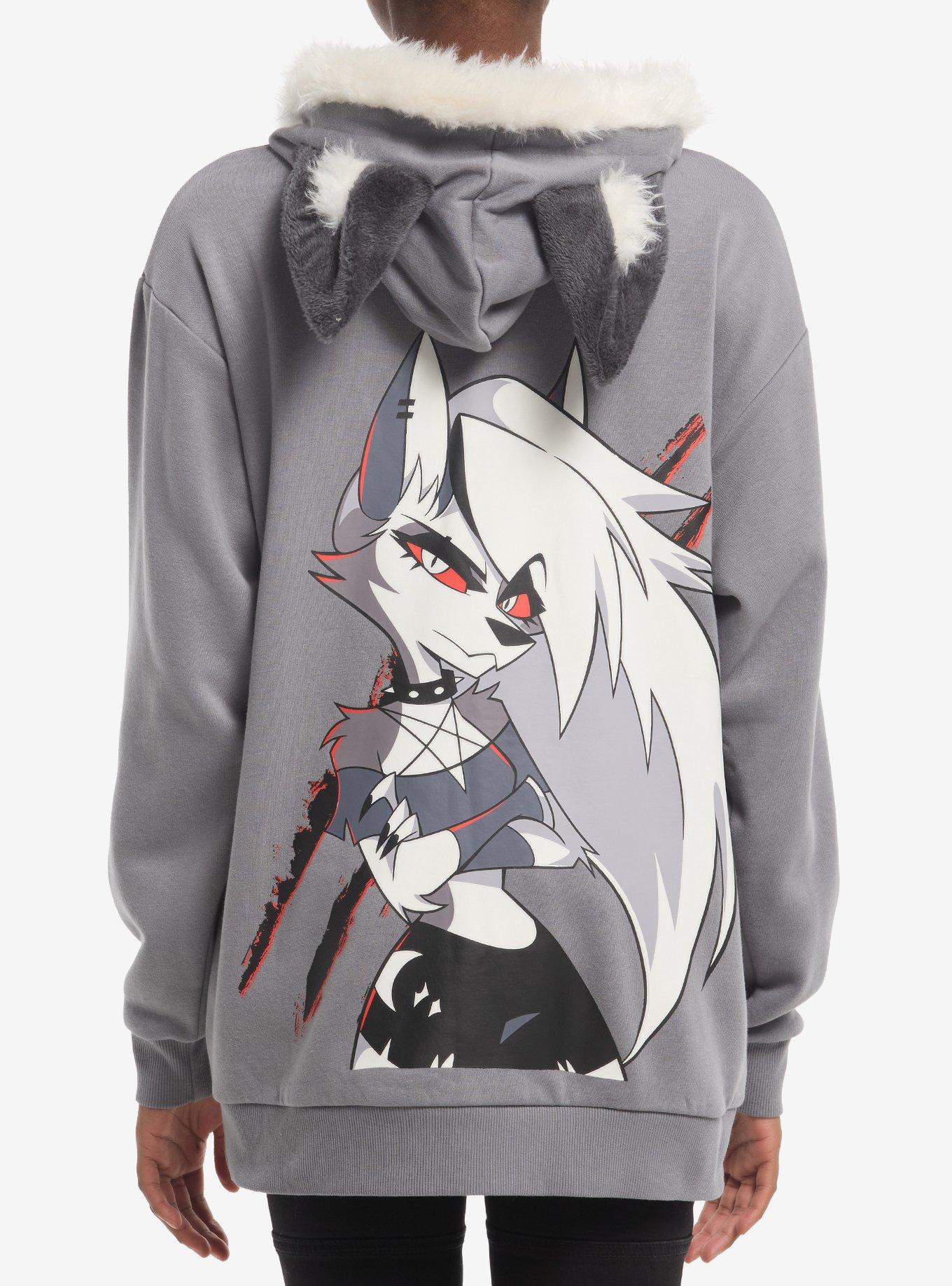 Helluva Boss Loona Fur Trim Oversized Hoodie, MULTI, alternate - view 2