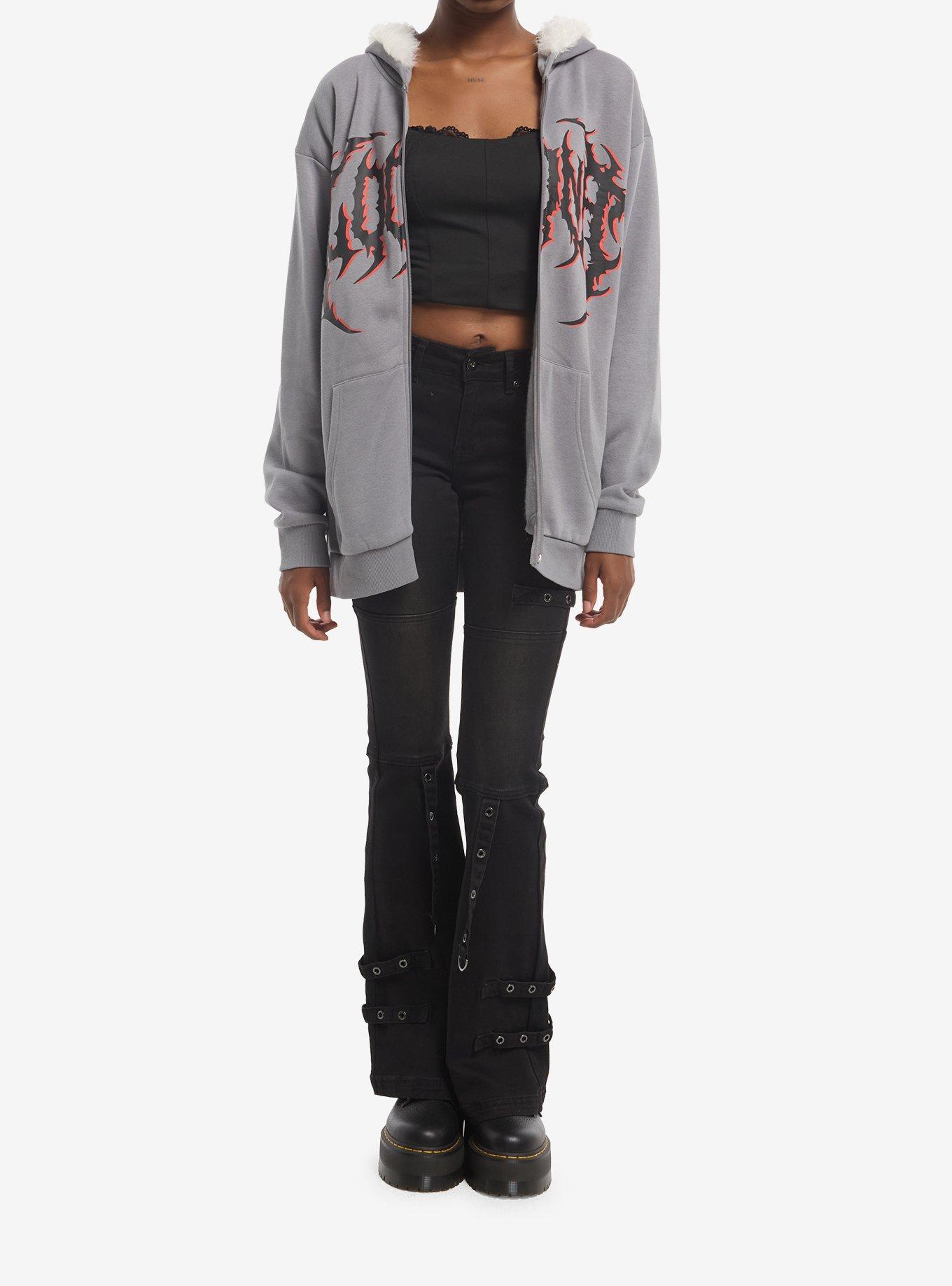 Helluva Boss Loona Fur Trim Oversized Hoodie, MULTI, alternate - view 3