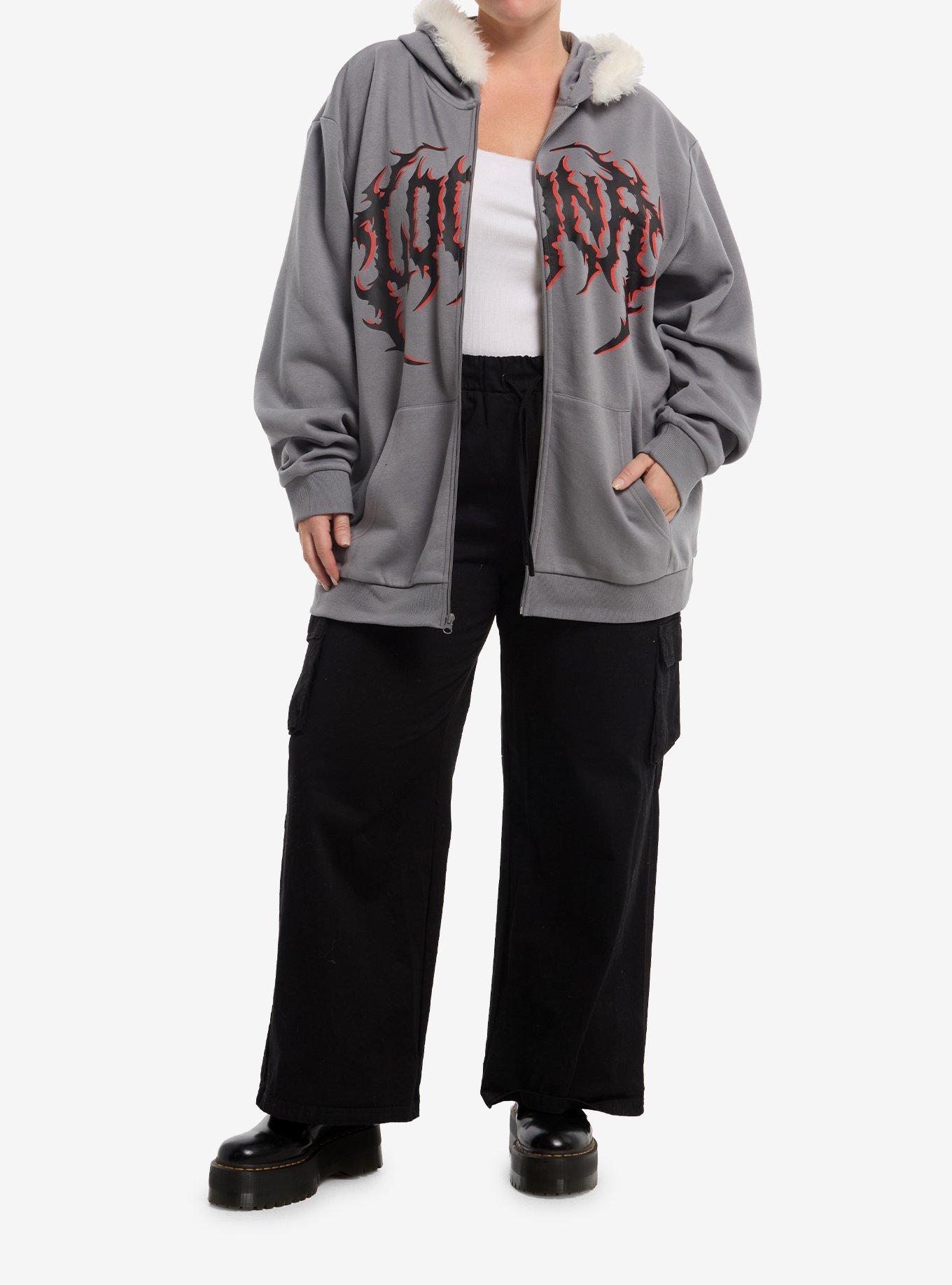 Helluva Boss Loona Fur Trim Oversized Hoodie Plus Size, MULTI, alternate - view 3