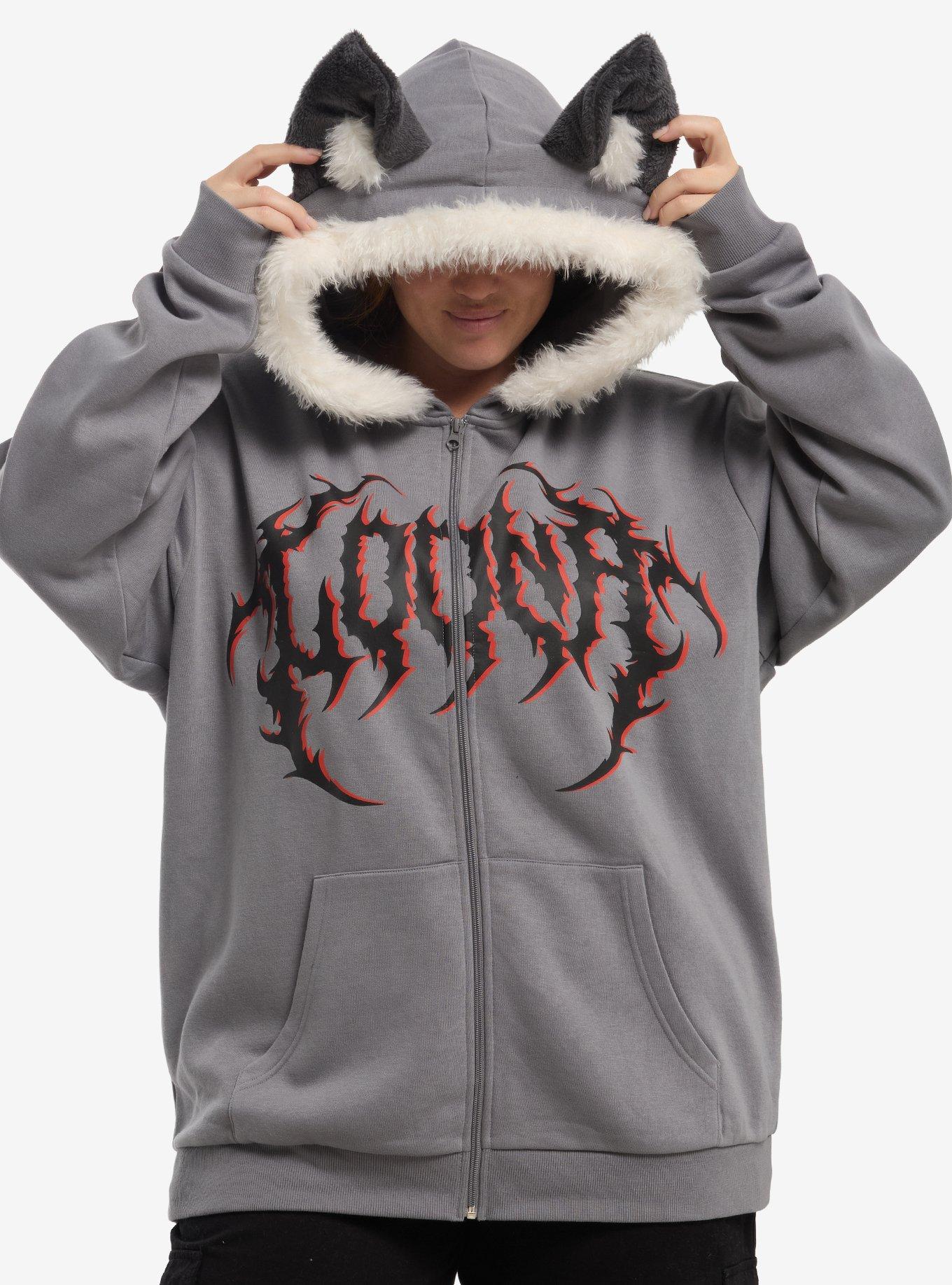 Helluva Boss Loona Fur Trim Oversized Hoodie Plus Size, MULTI, alternate - view 4