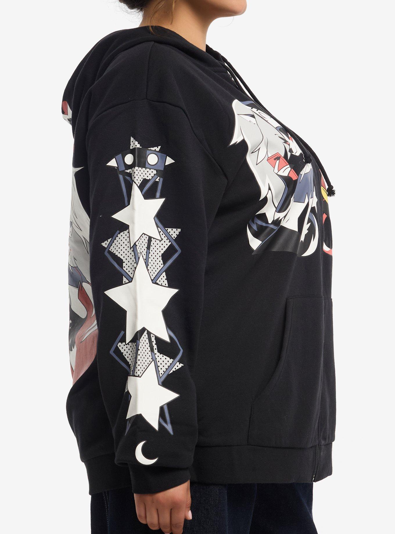 Helluva Boss Loona & Blitz Split Girls Hoodie Plus Size, BLACK, alternate - view 5