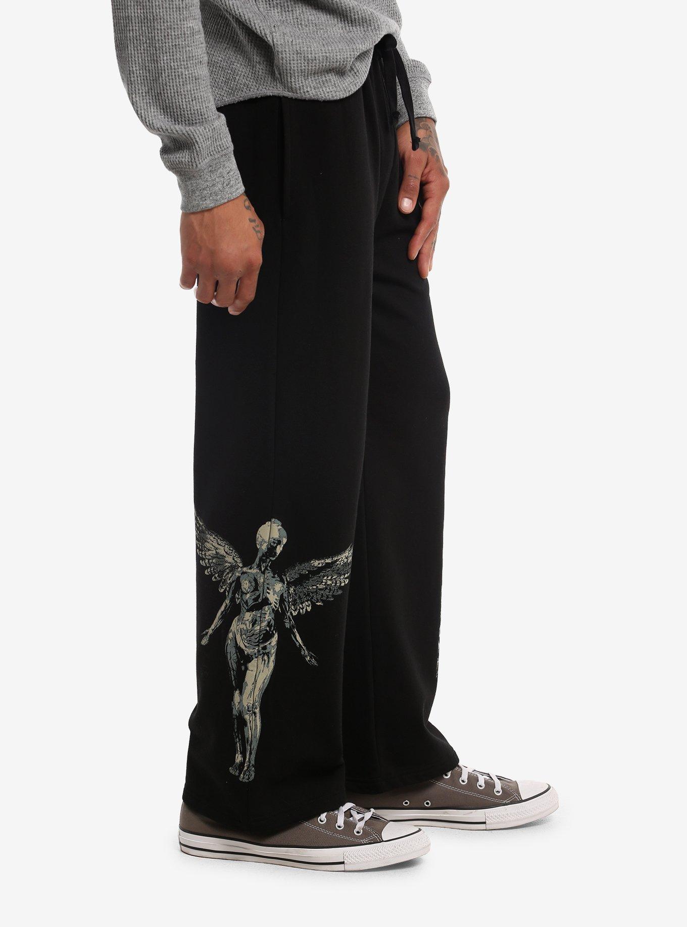 Nirvana In Utero Wide Leg Sweatpants, BLACK, alternate - view 3