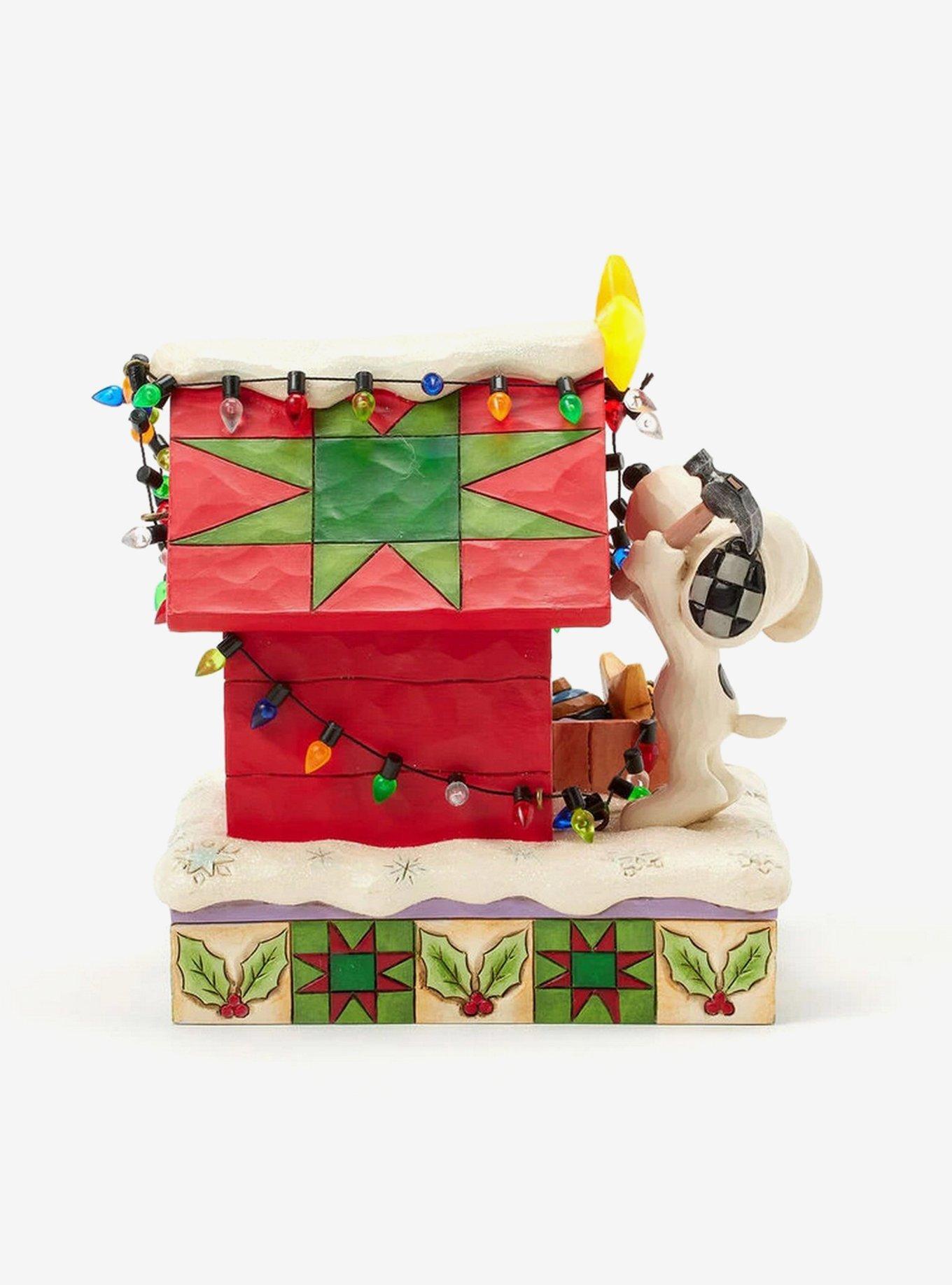 Jim Shore Peanuts 75th Anniversary Snoopy Holiday Doghouse Figure, , alternate
