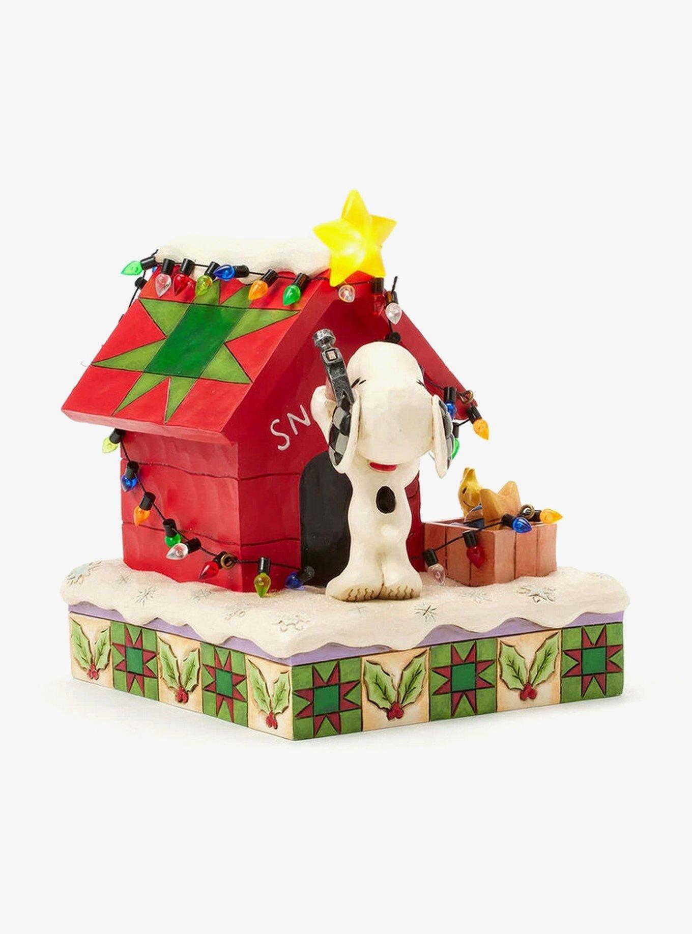 Jim Shore Peanuts 75th Anniversary Snoopy Holiday Doghouse Figure, , alternate