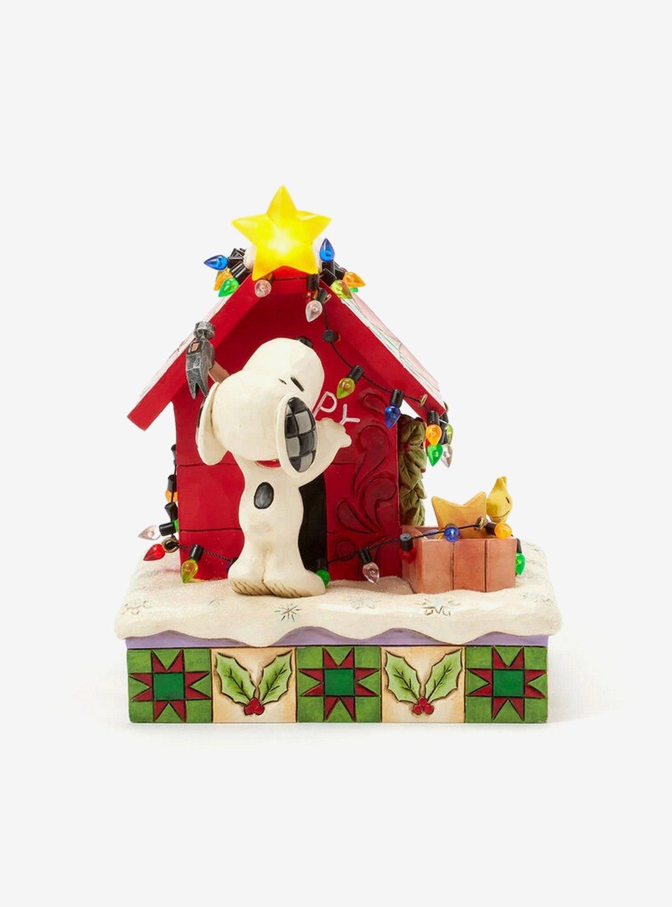 Jim Shore Peanuts 75th Anniversary Snoopy Holiday Doghouse Figure