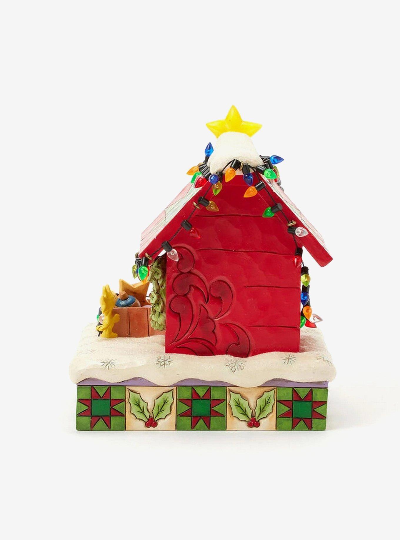 Jim Shore Peanuts 75th Anniversary Snoopy Holiday Doghouse Figure, , alternate