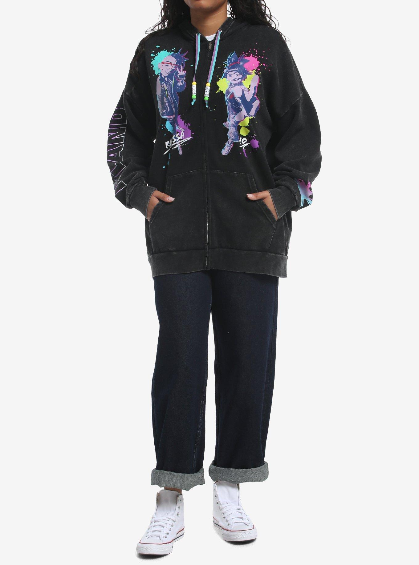 DreamWorks Animation's Forgotten Island Raissa & Jo Girls Oversized Hoodie, MULTI, alternate - view 3