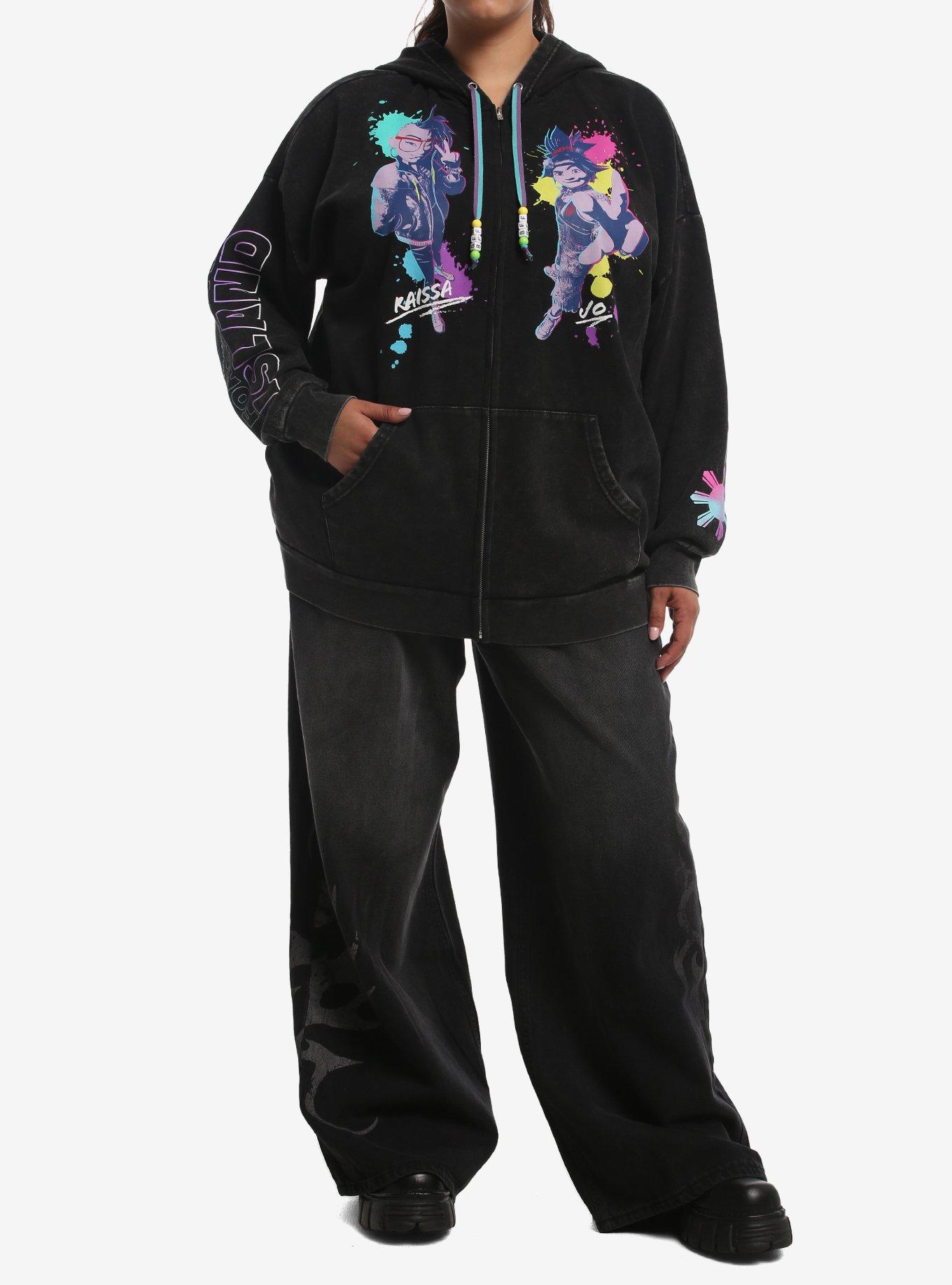 DreamWorks Animation's Forgotten Island Raissa & Jo Girls Oversized Hoodie Plus Size, MULTI, alternate - view 3