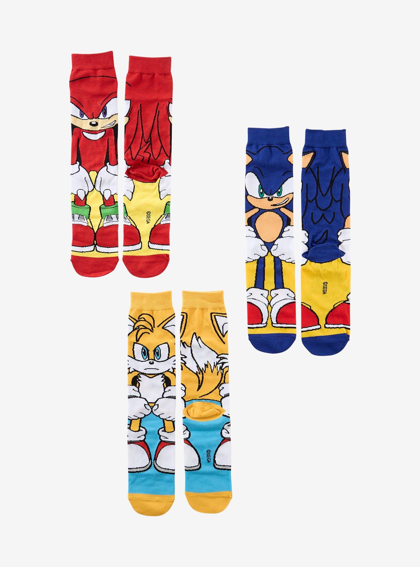 Sonic The Hedgehog Trio Full Body Crew Socks 3 Pair, , hi-res