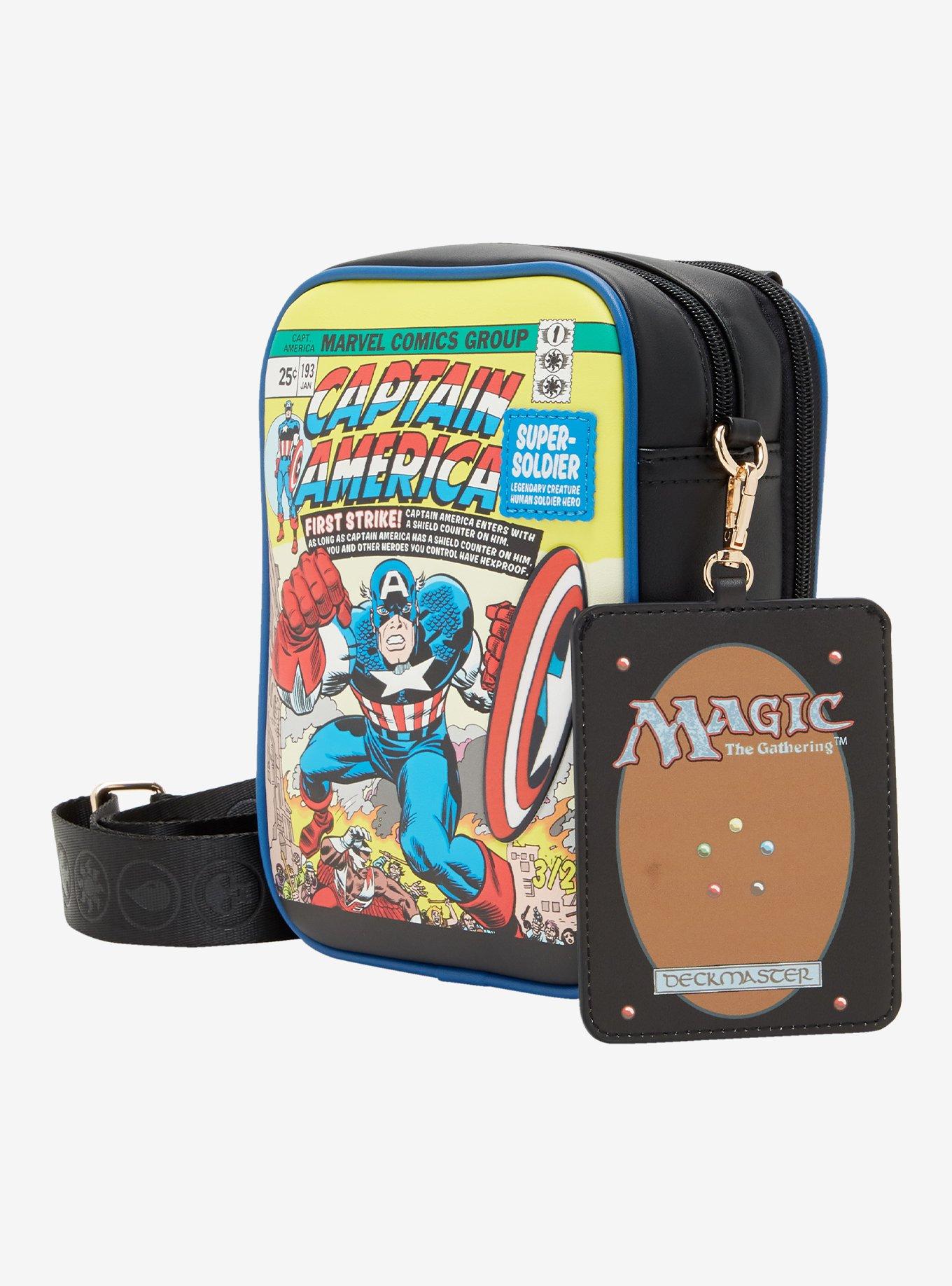 Magic: The Gathering x Marvel Captain America Comic Cover Crossbody Bag with Card Sleeve Charm - BoxLunch Exclusive, , hi-res