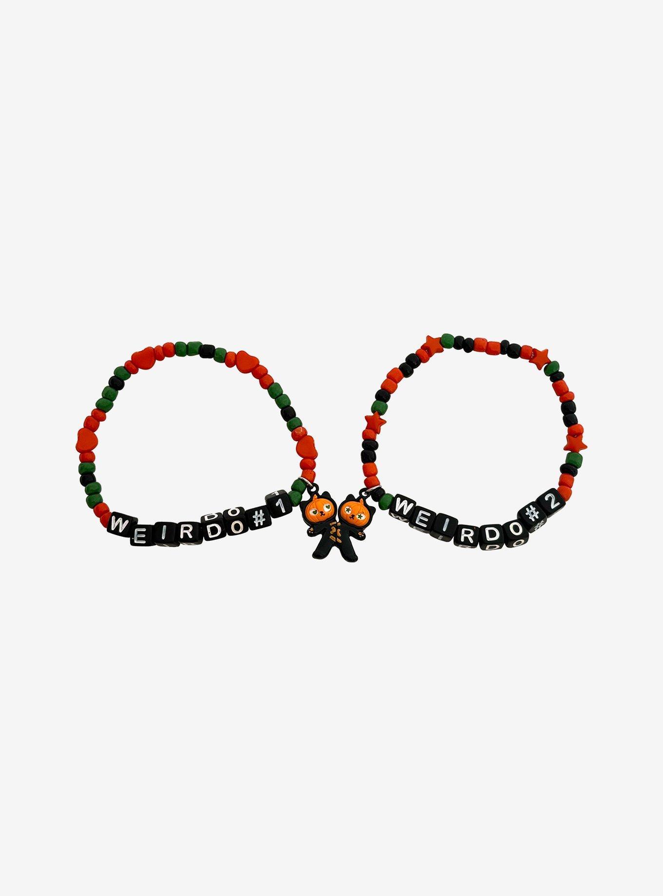Cat Pumpkin Weirdo Magnetic Best Friend Bead Bracelet Set, , hi-res
