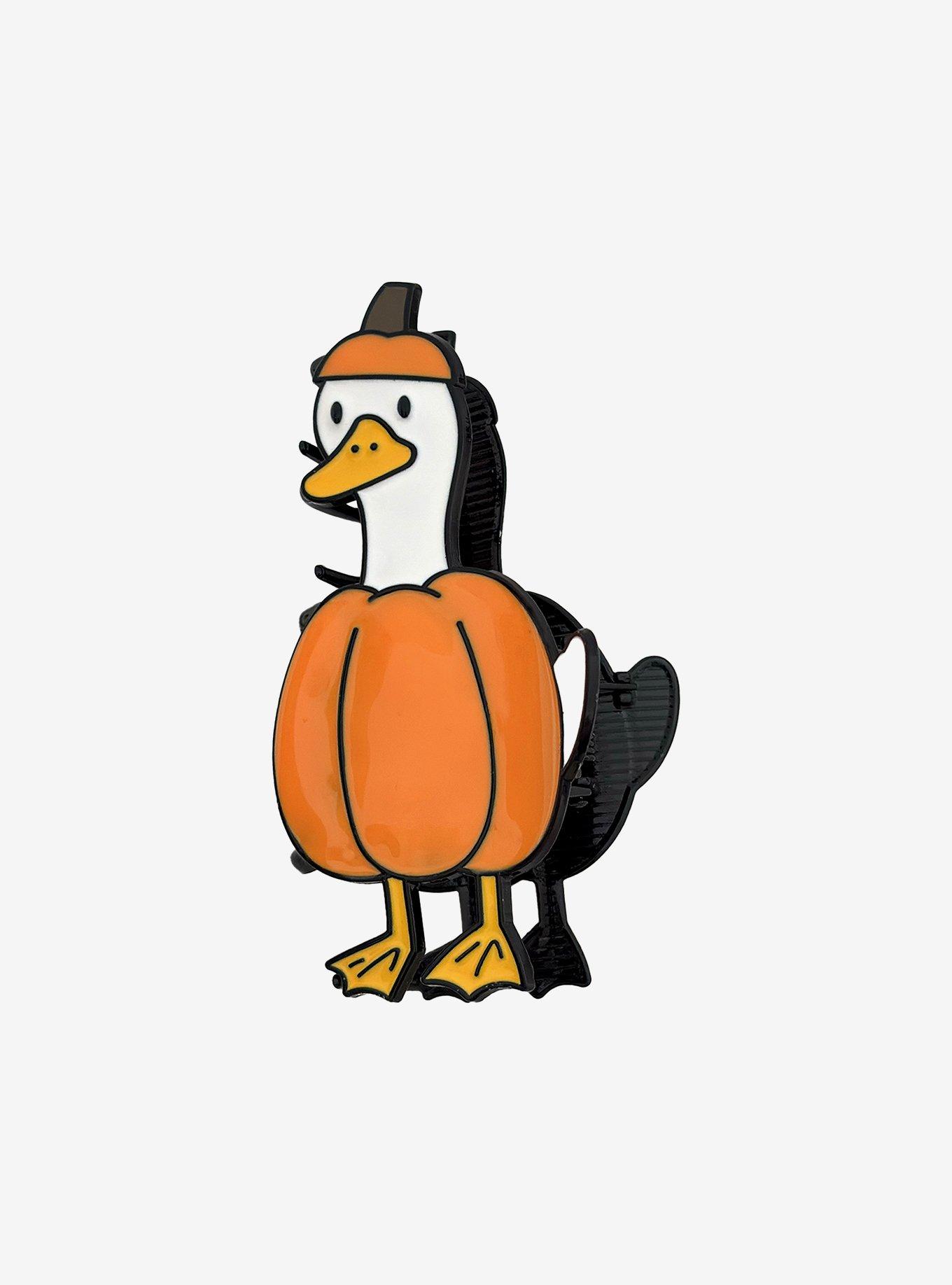 Thorn & Fable Fall Goose Pumpkin Claw Hair Clip, , hi-res