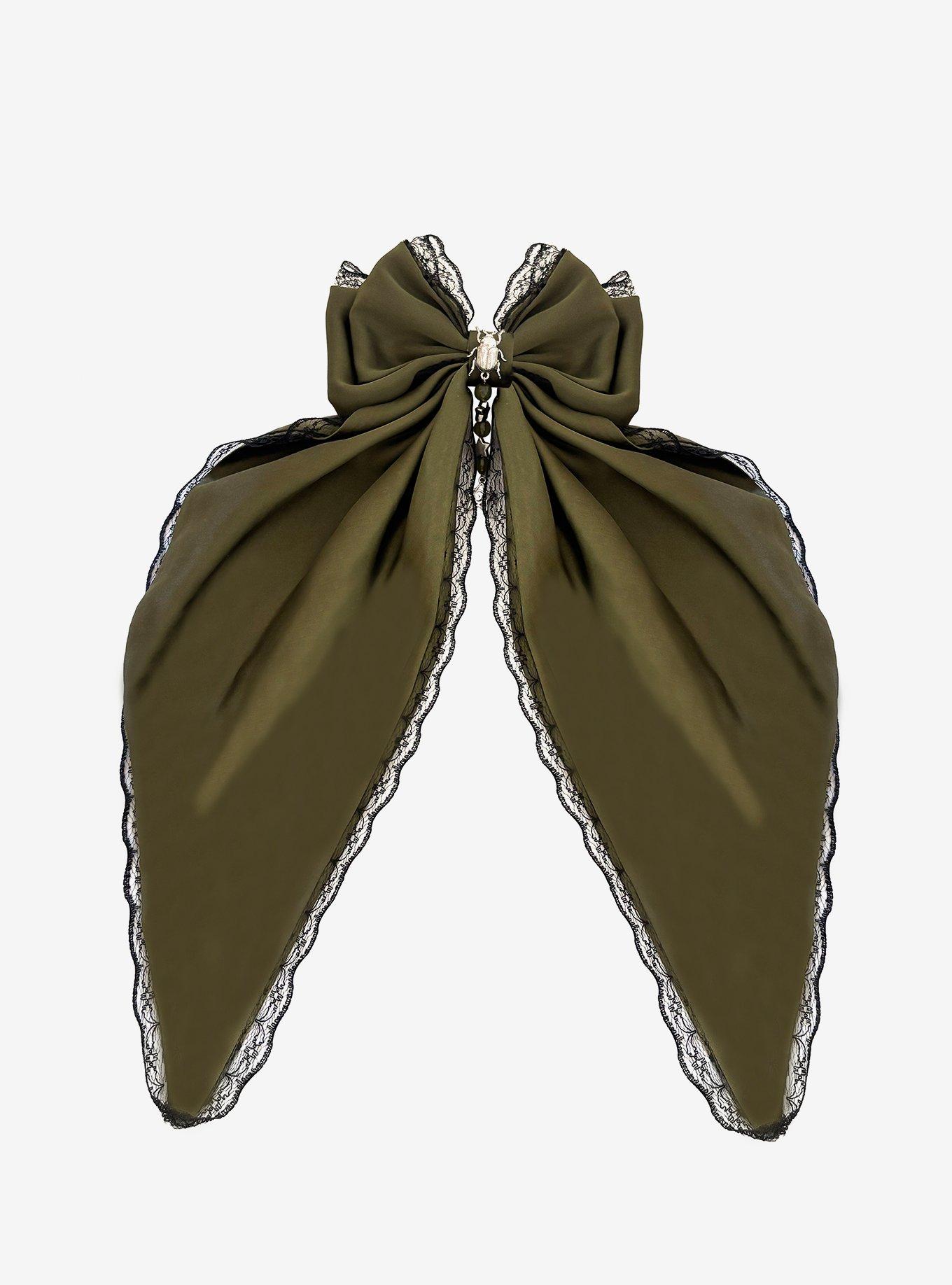 Thorn & Fable Bug Bead Lace Hair Bow, , hi-res