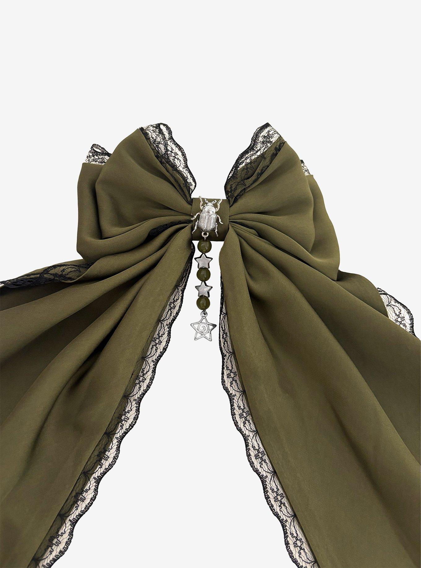 Thorn & Fable Bug Bead Lace Hair Bow, , alternate - view 3