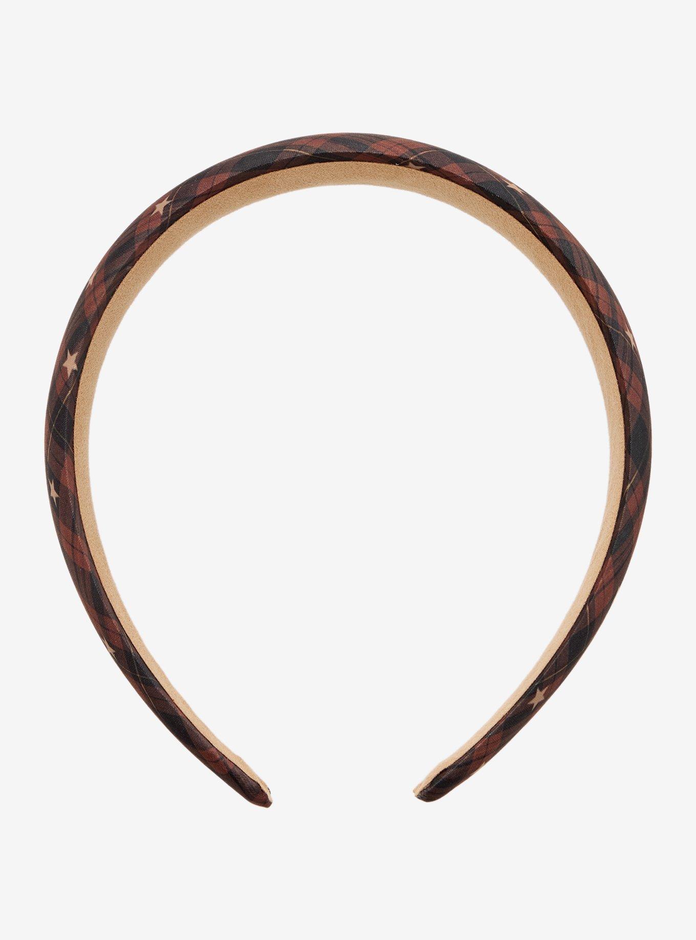 Thorn & Fable Brown Plaid Star Headband, , alternate - view 3