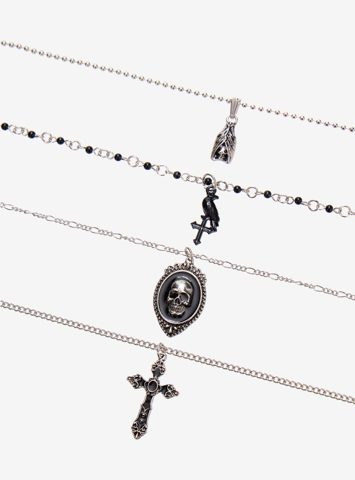 Cosmic Aura Skull Frame Bat Necklace Set, , alternate - view 3