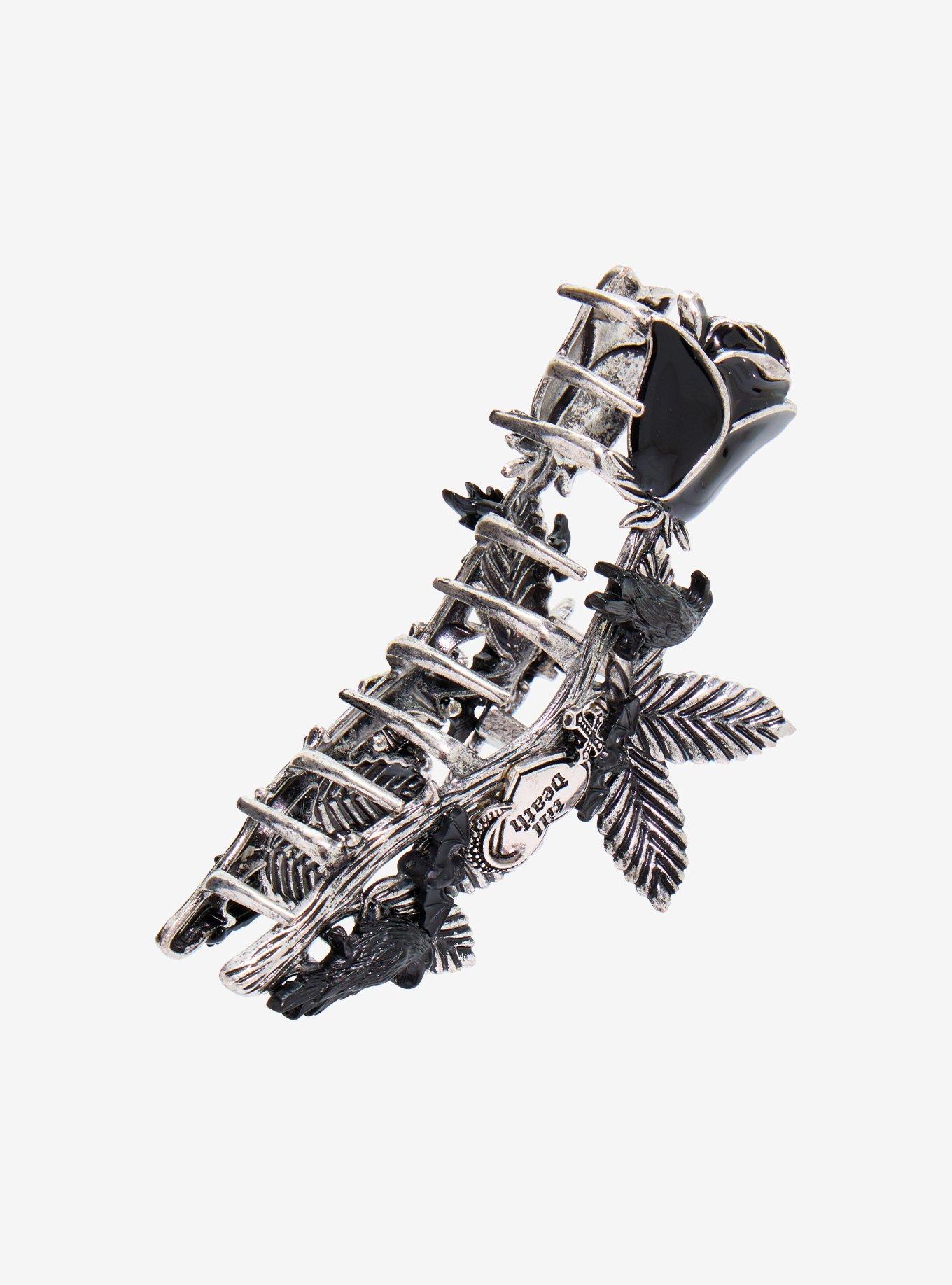 Cosmic Aura Black Rose Claw Hair Clip, , alternate - view 3