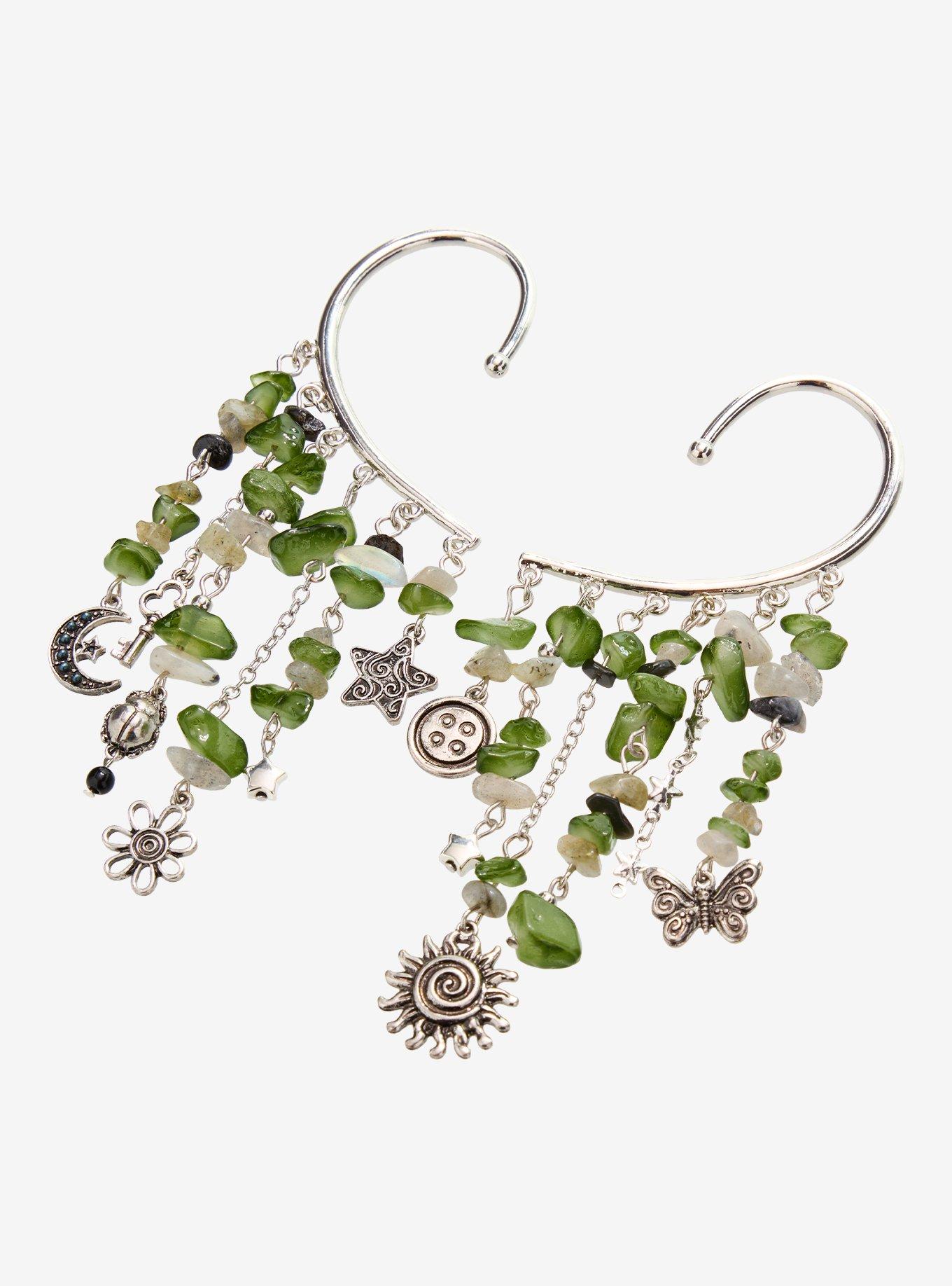 Thorn & Fable Celestial Green Icon Ear Cuff Set, , alternate - view 3