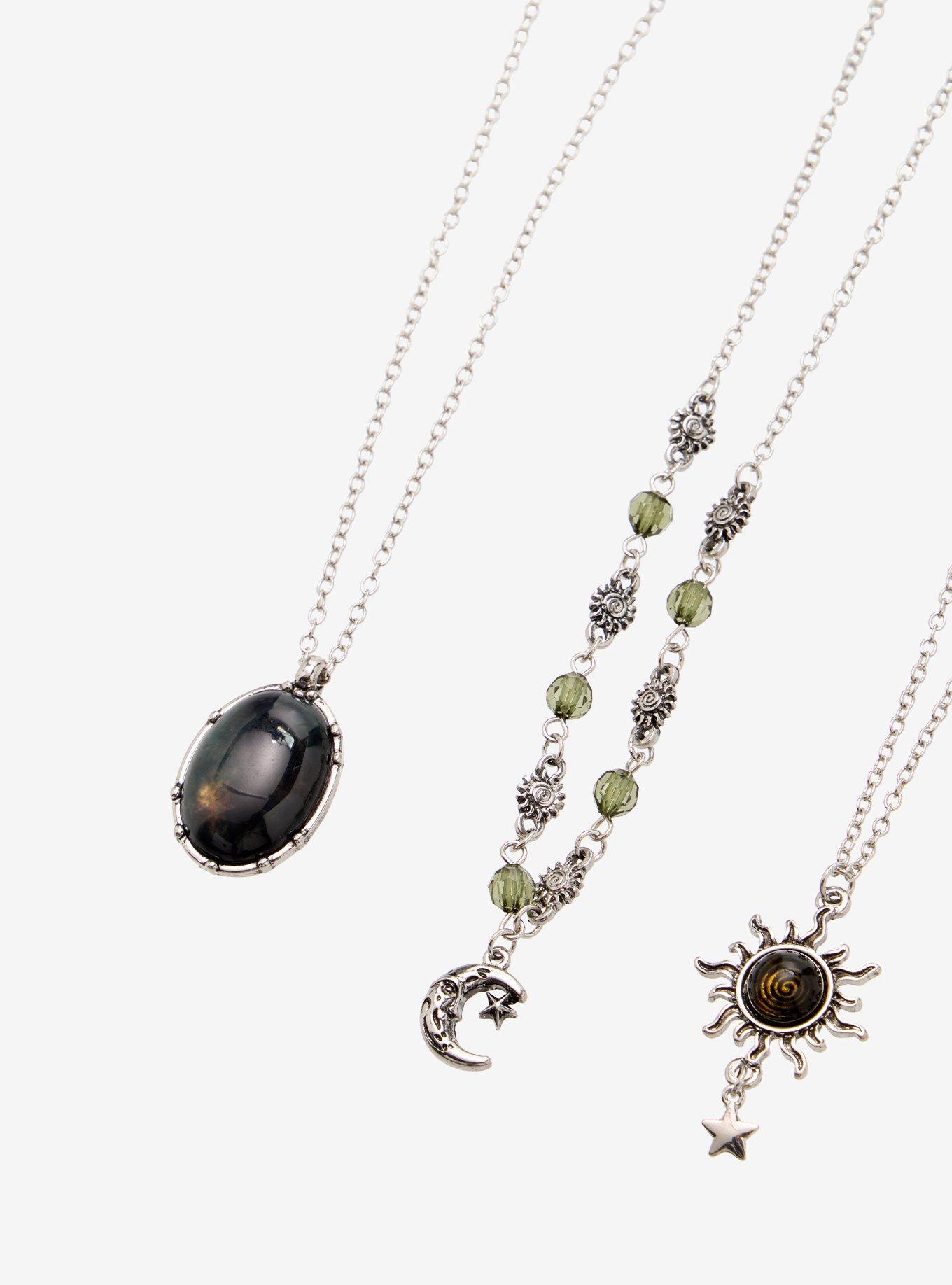 Thorn & Fable Dark Stone Celestial Necklace Set, , alternate - view 3