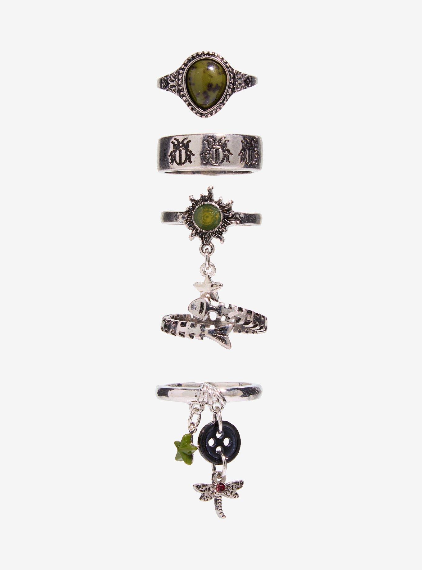 Thorn & Fable Whimsical Grunge Ring Set, , hi-res