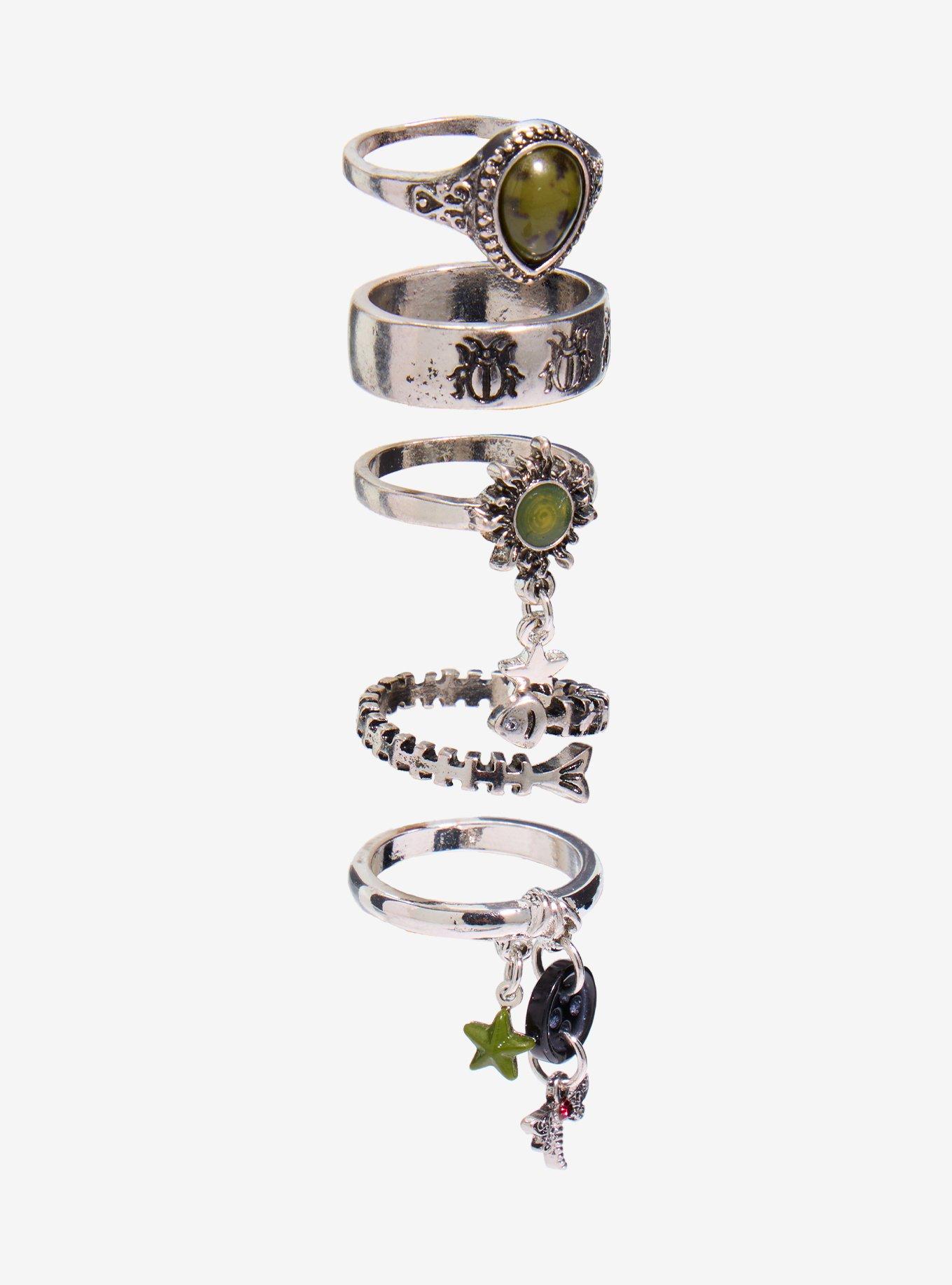Thorn & Fable Whimsical Grunge Ring Set, , alternate - view 3