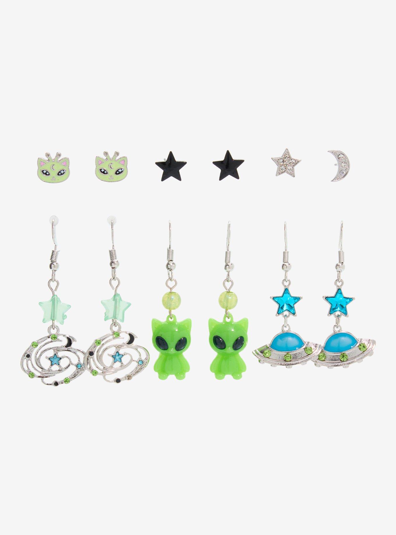 Cat Alien Earring Set, , hi-res