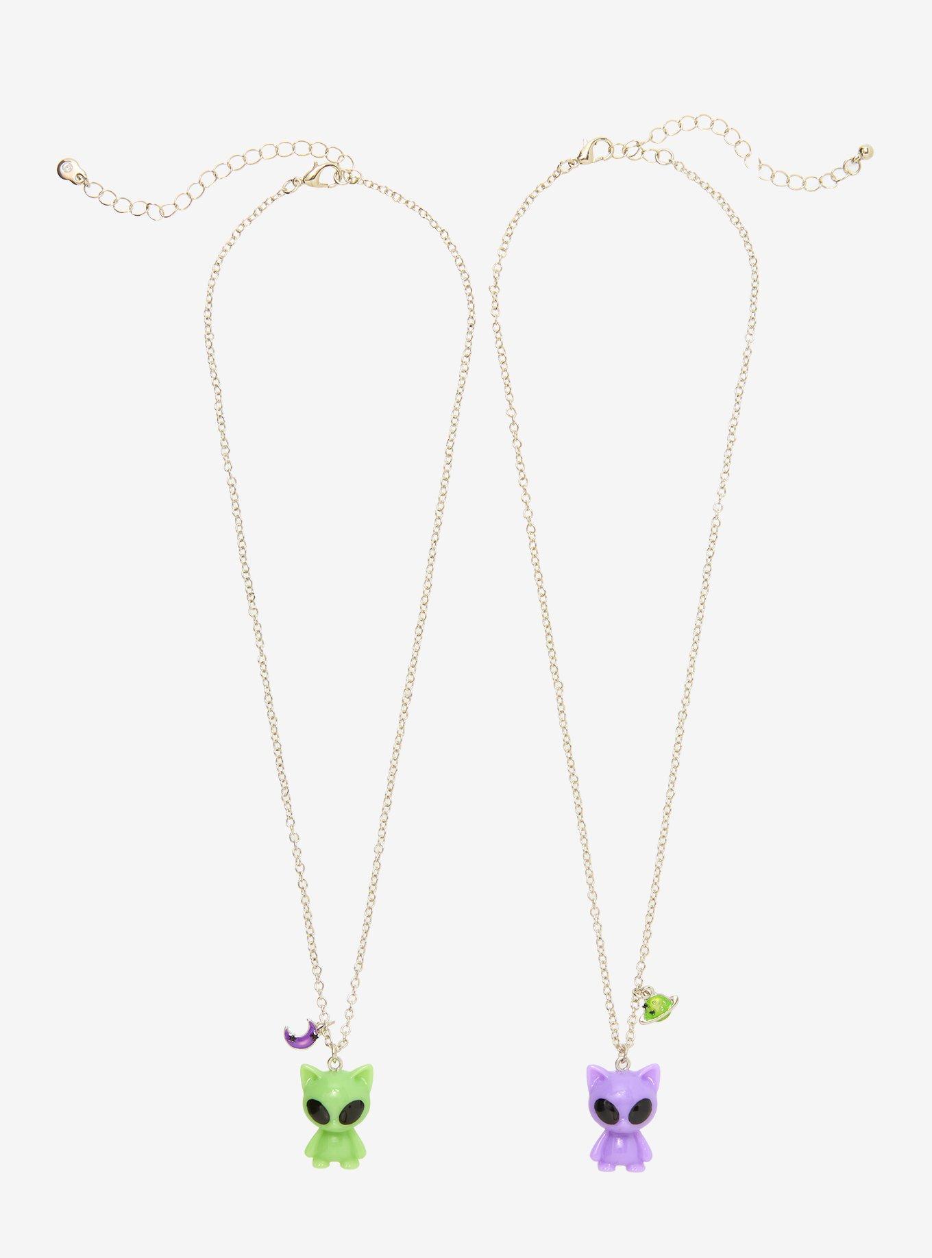 Alien Cat Best Friend Necklace Set, , hi-res