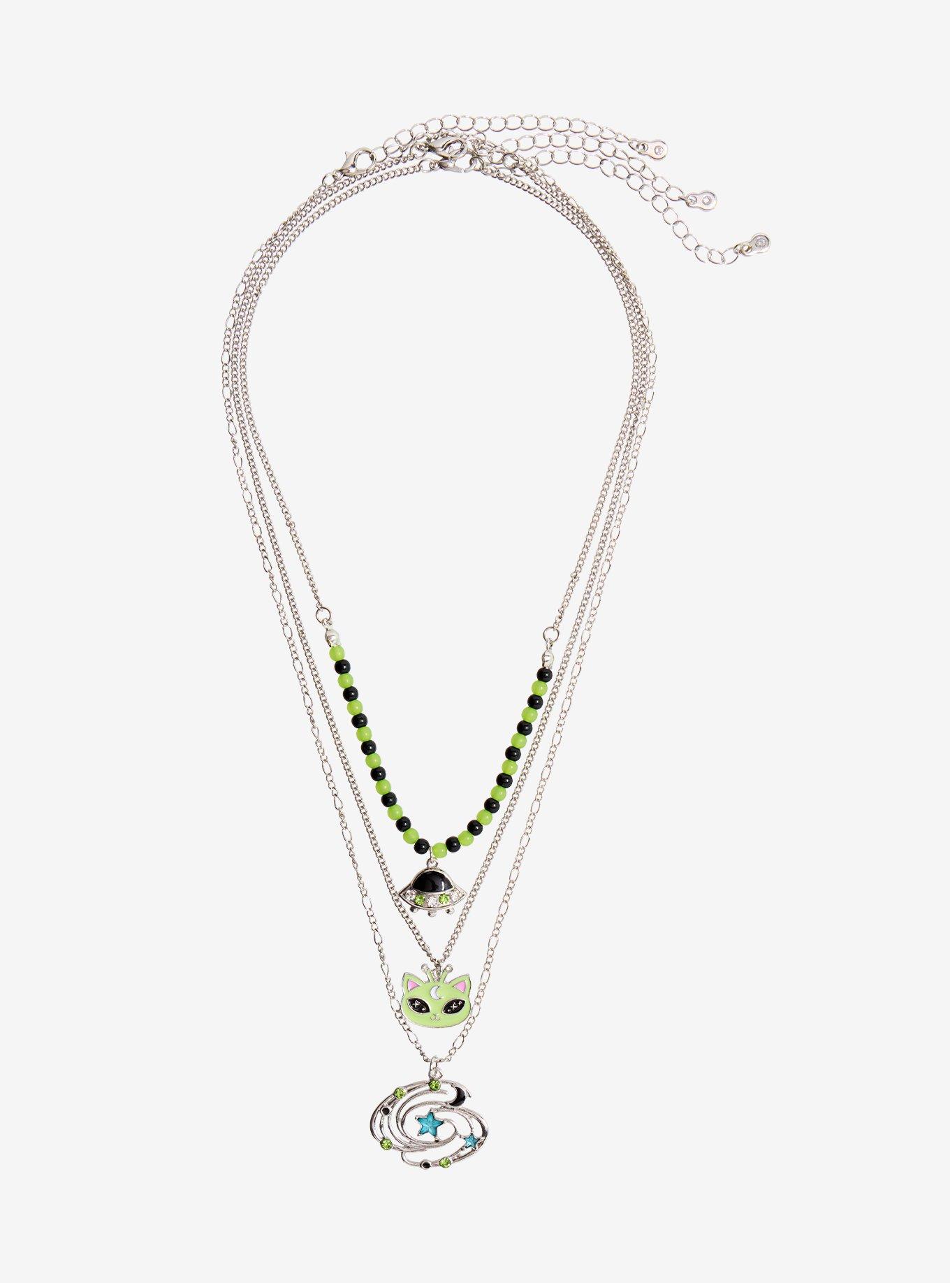 Alien Cat Icon Necklace Set, , hi-res