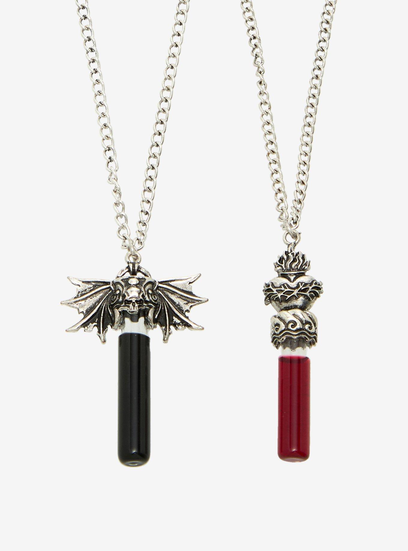 Dark Gothic Vial Best Friend Necklace Set, , alternate - view 3