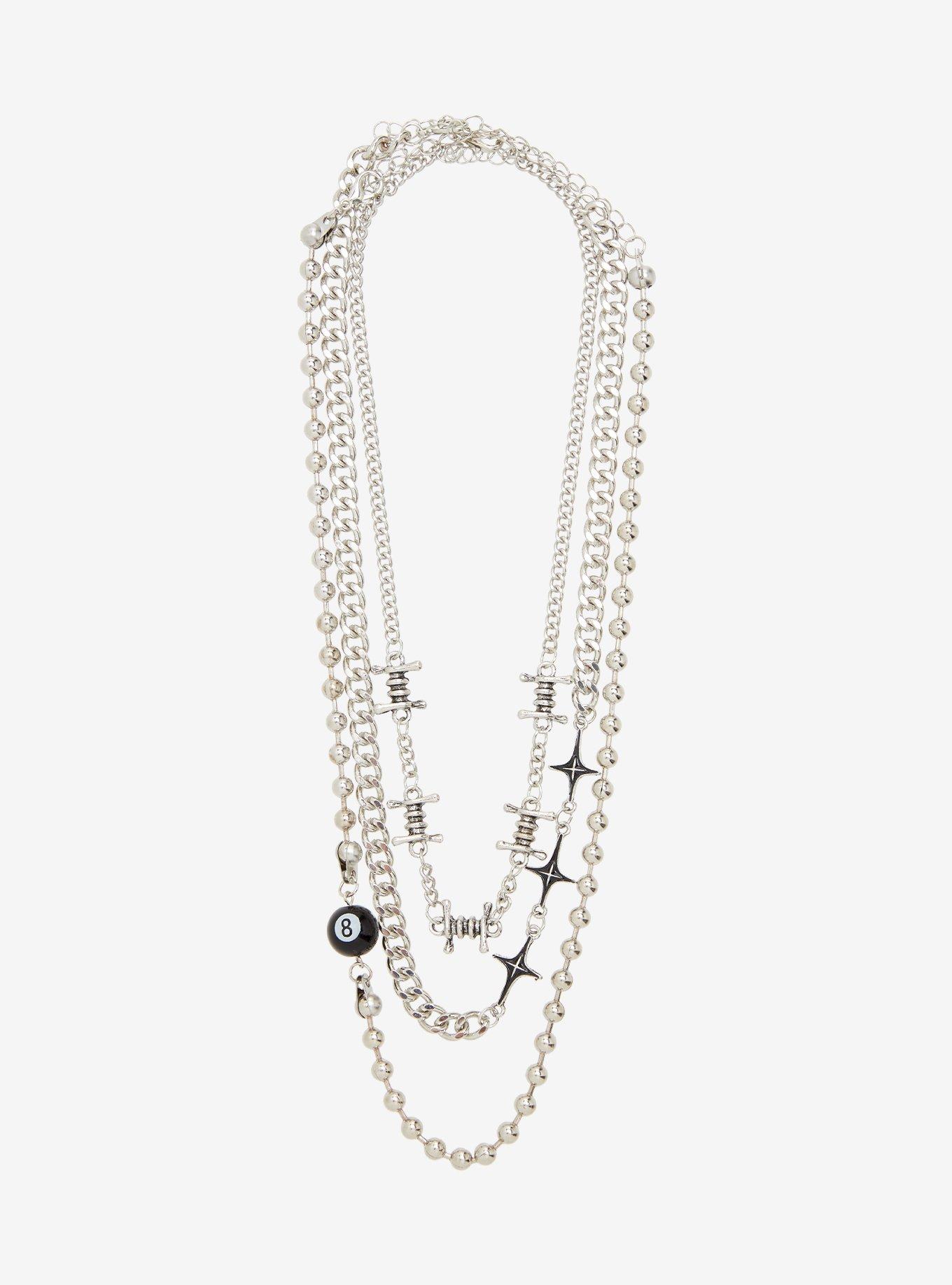 Social Collision Star 8-Ball Necklace Set, , hi-res
