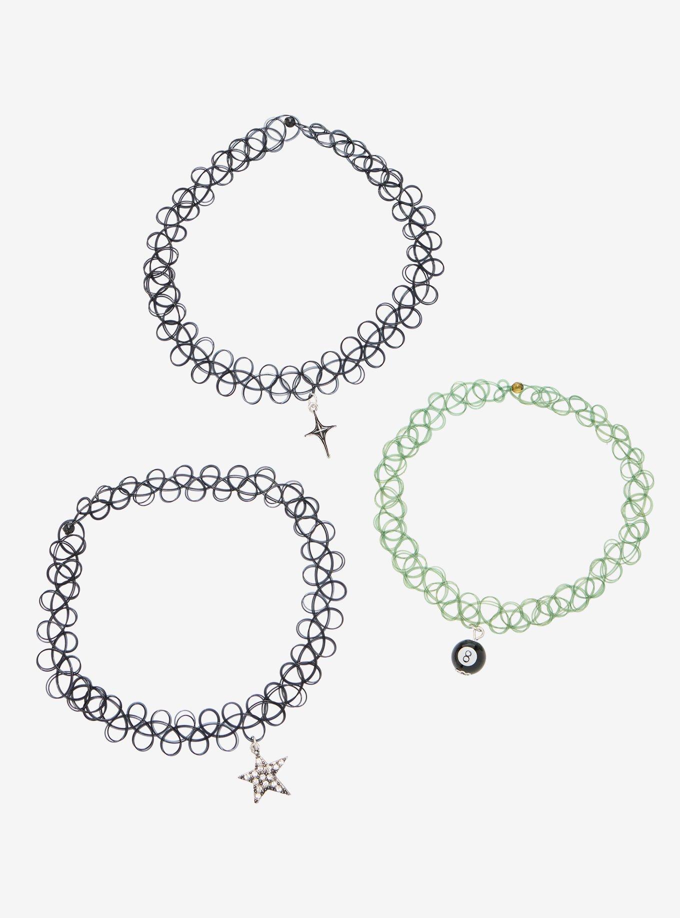 Social Collision 8-Ball Star Tattoo Choker Set, , hi-res