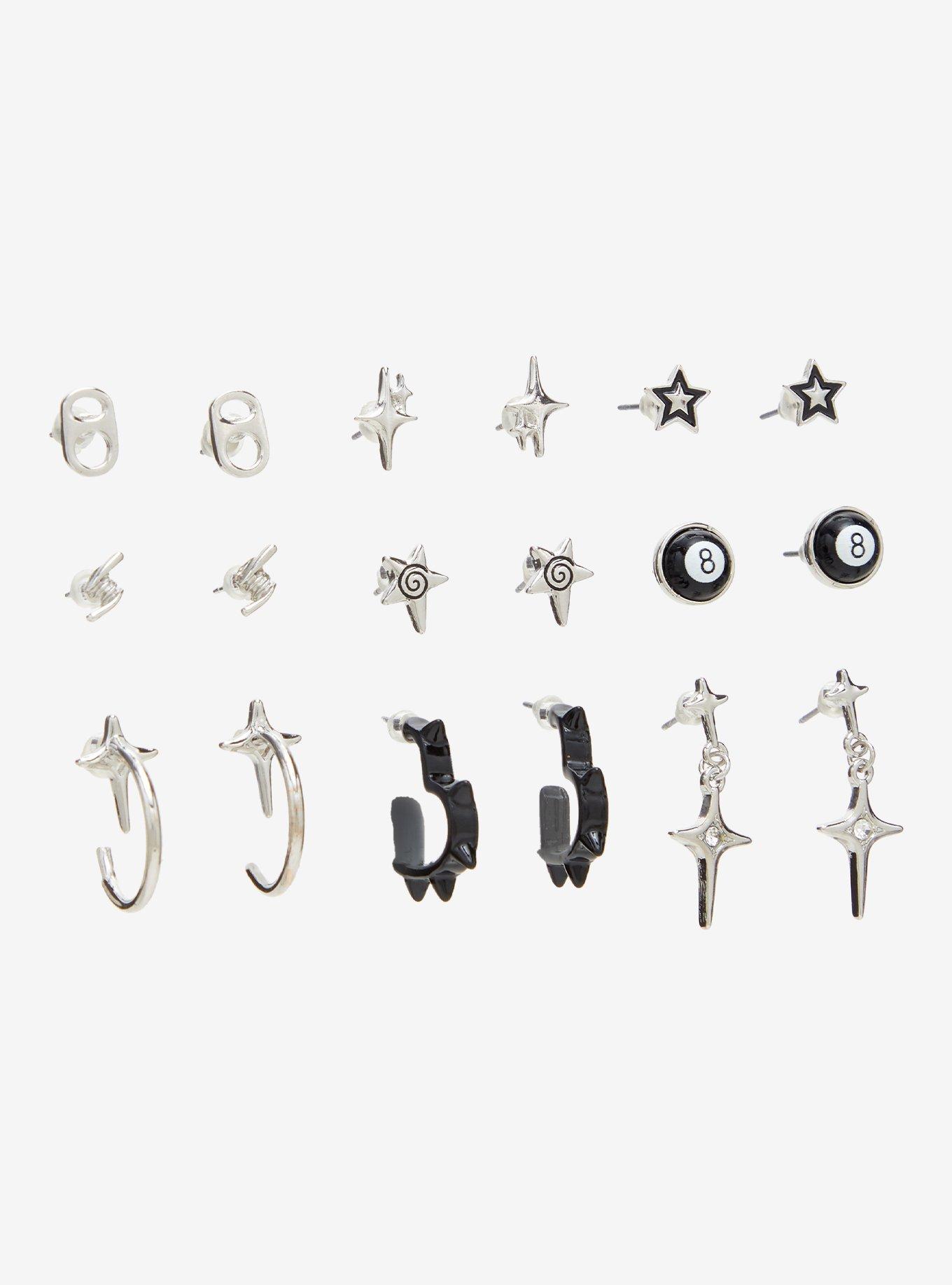 Social Collision Star Heart 8-Ball Earring Set, , alternate - view 3