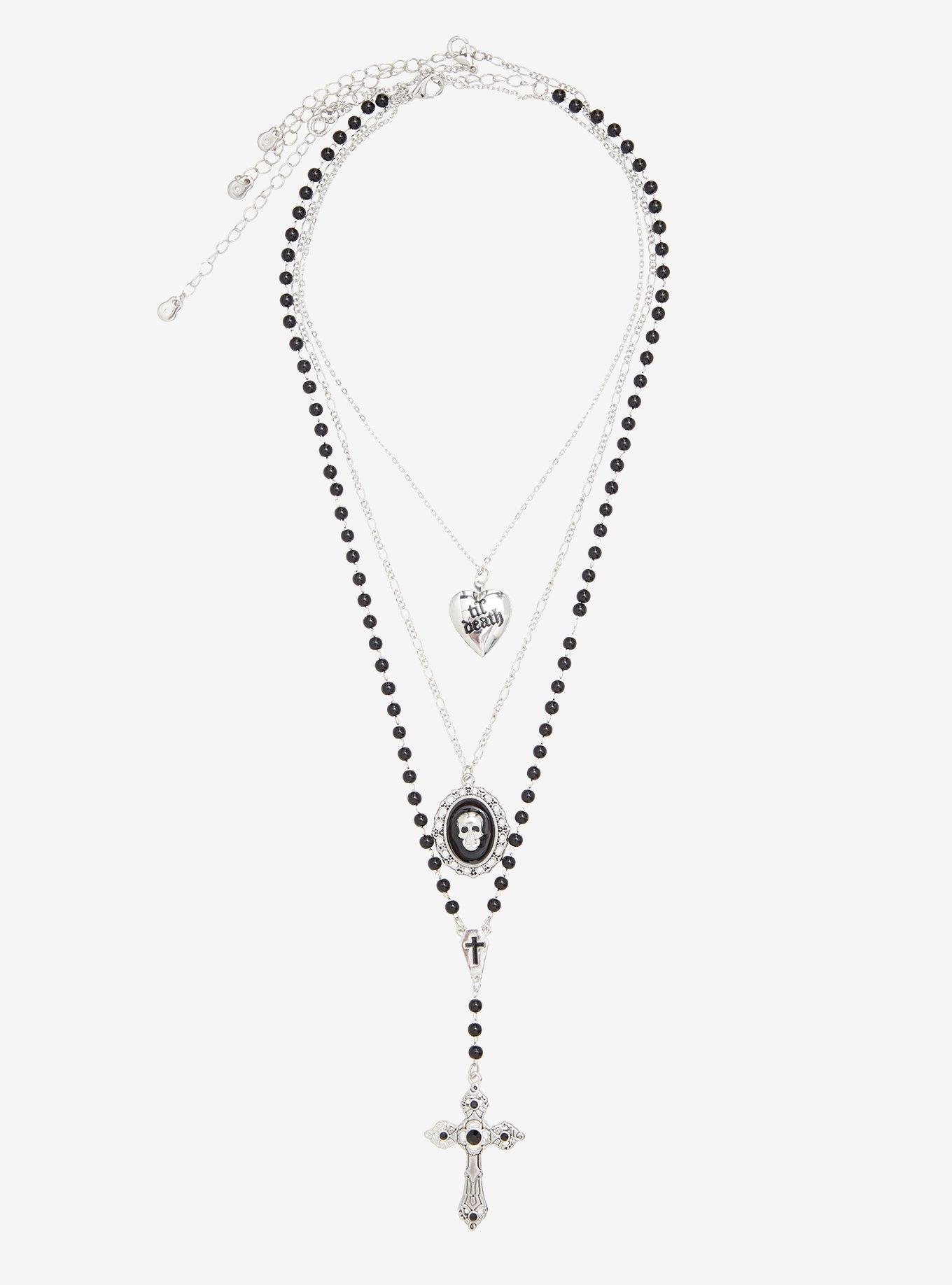 Cosmic Aura Til Death Rosary Necklace Set, , hi-res