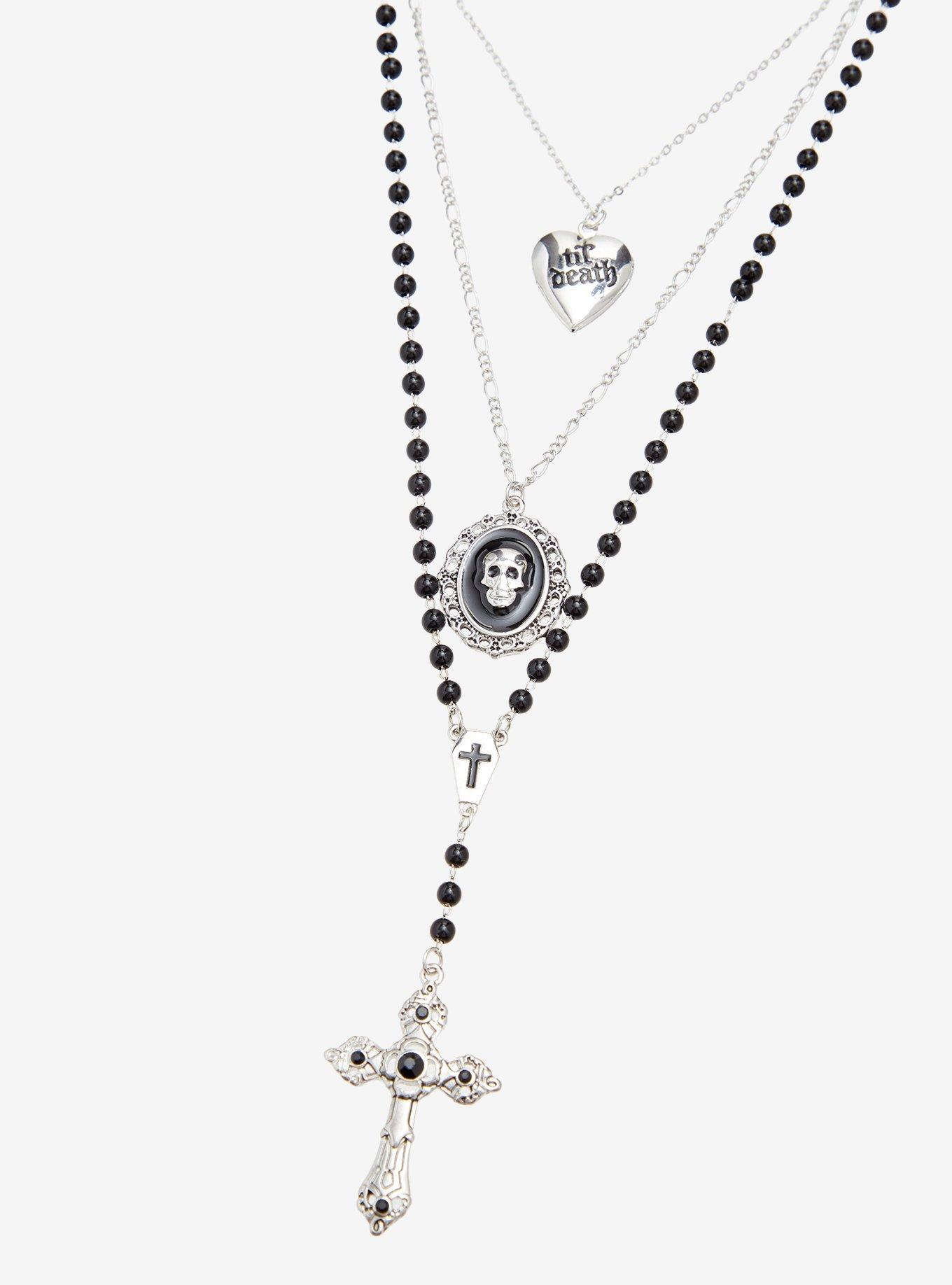 Cosmic Aura Til Death Rosary Necklace Set, , alternate - view 3