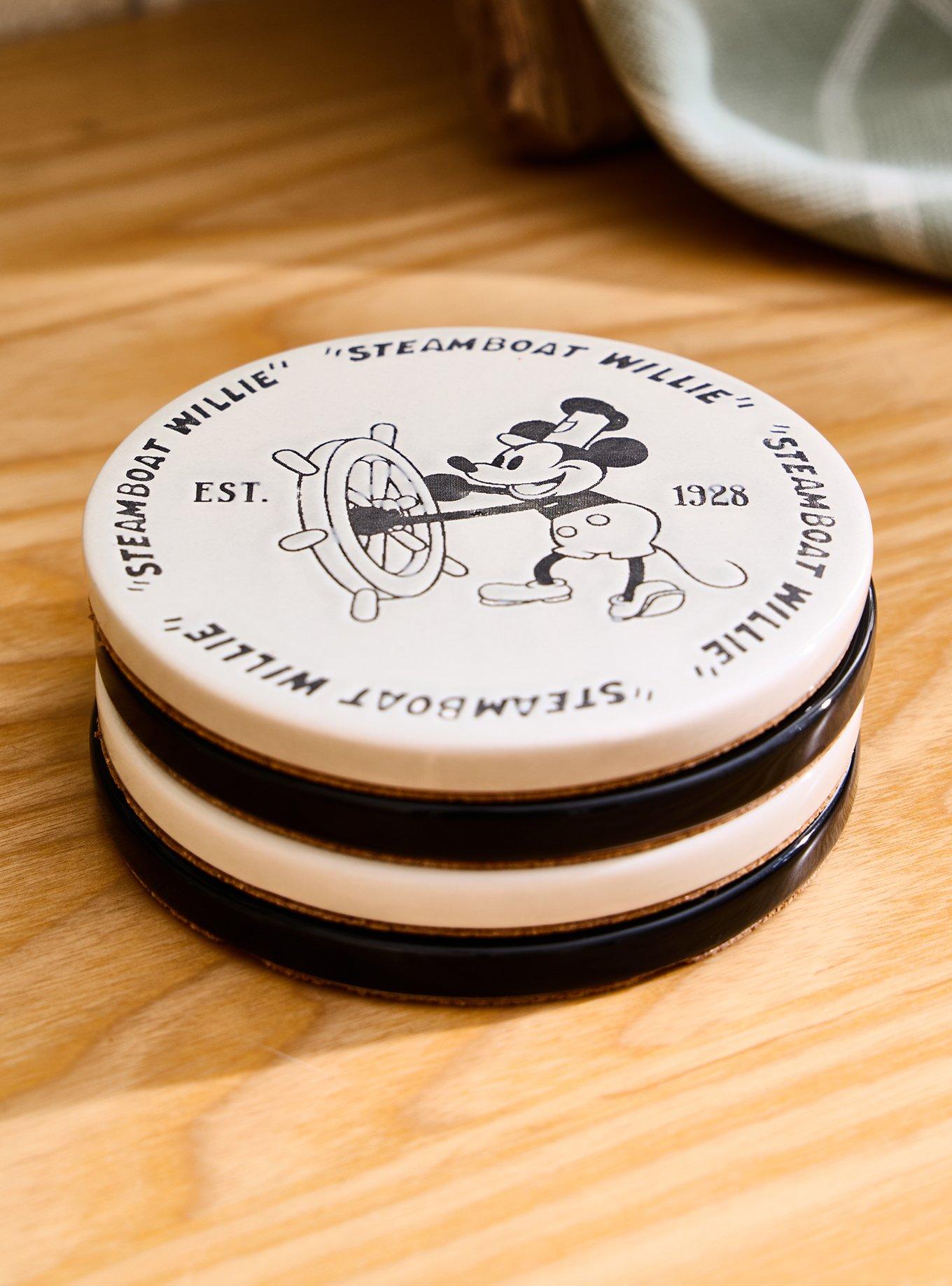 Disney Steamboat Willie Black and White Ceramic Coaster Set - BoxLunch Exclusive, , alternate - view 3