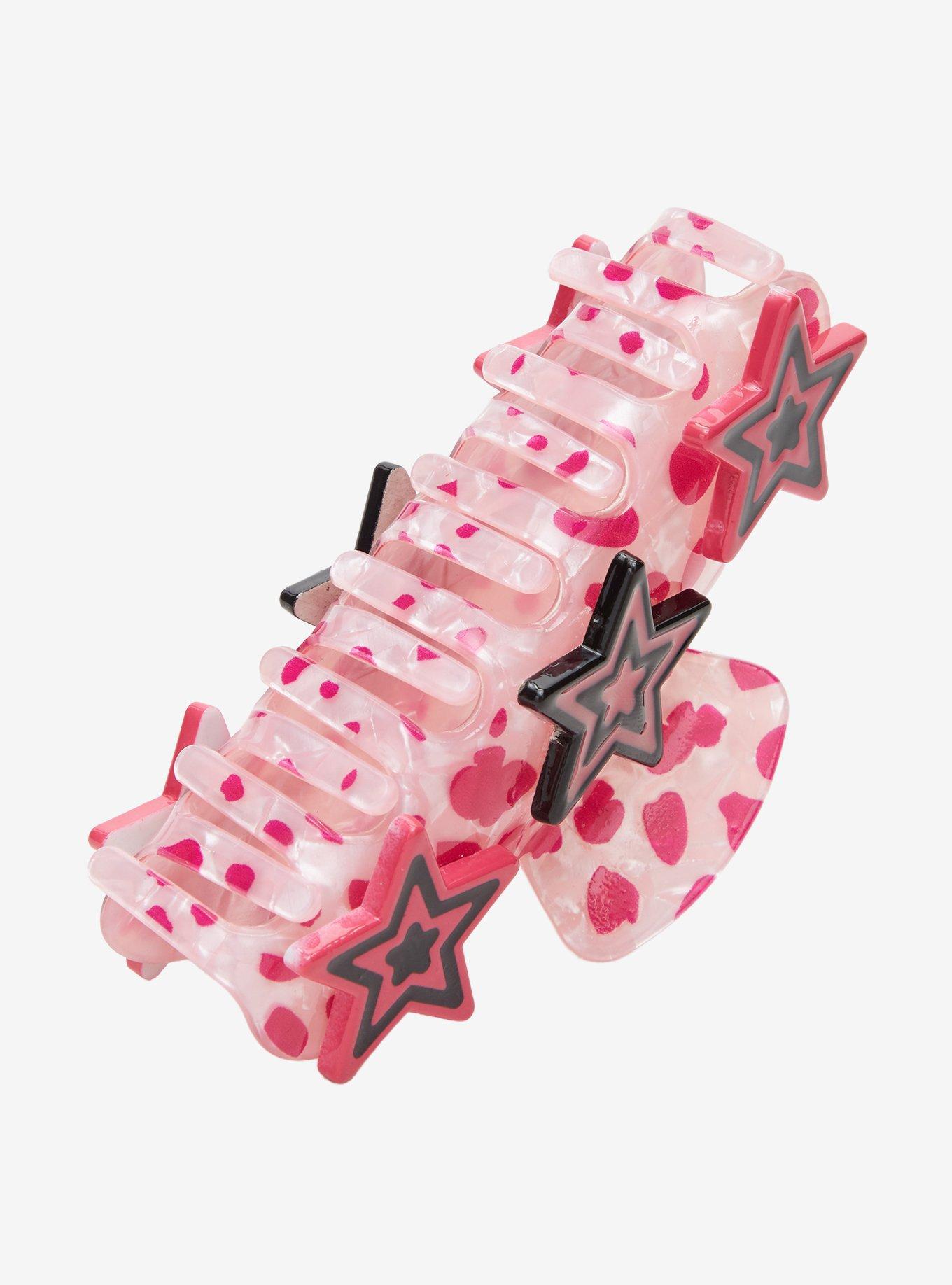 Pink Leopard Star Claw Hair Clip, , alternate - view 3