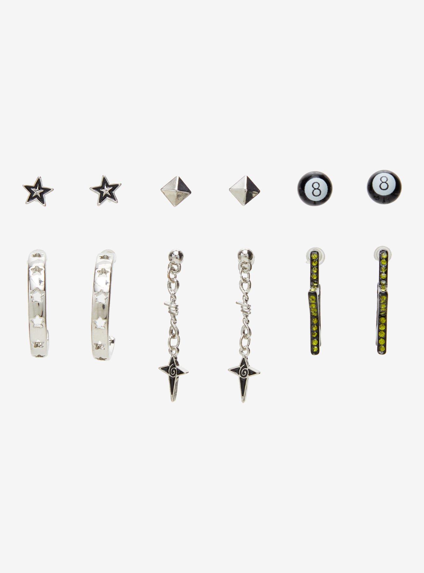 Social Collision Star 8-Ball Earring Set, , hi-res