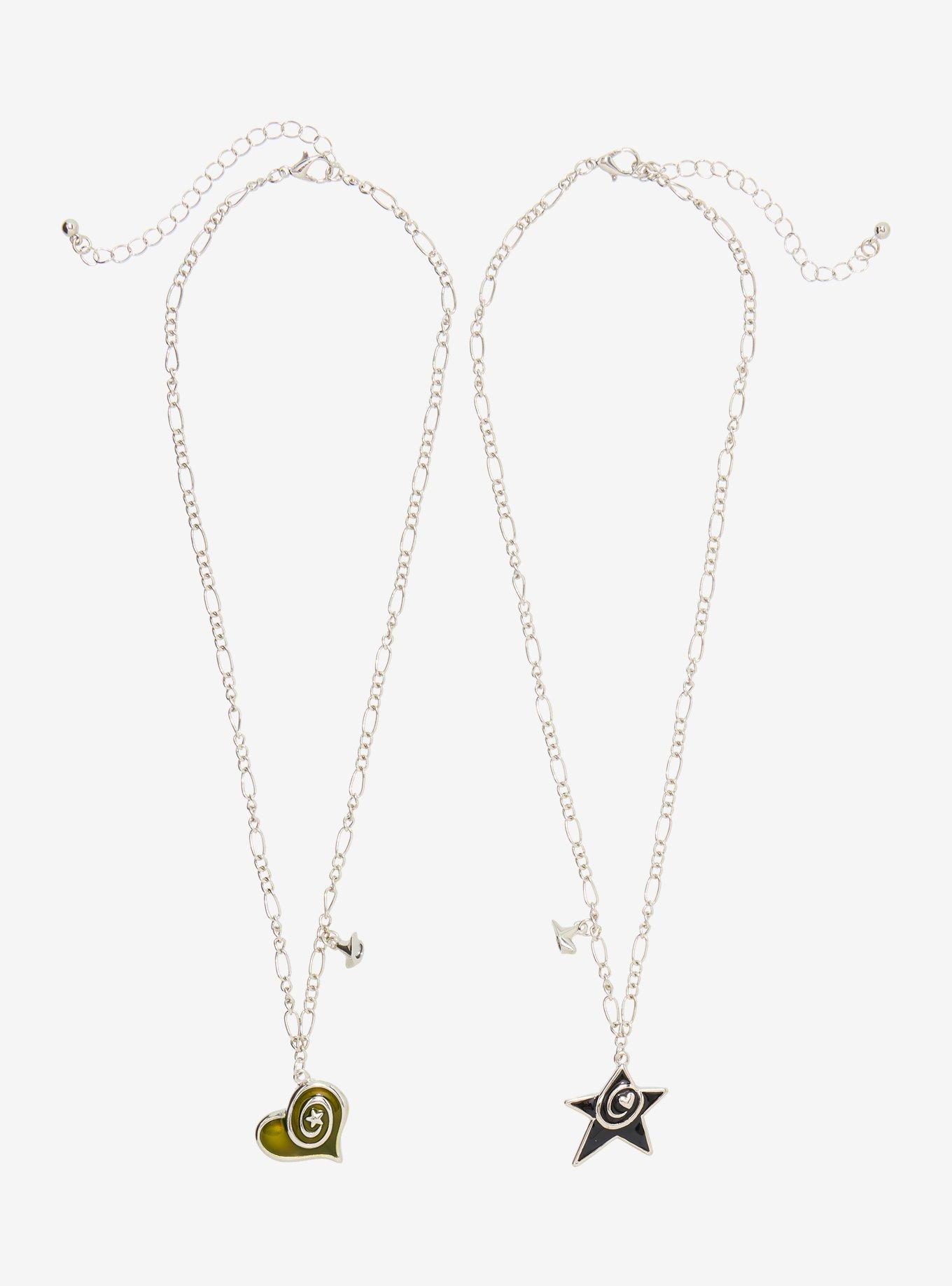 Social Collision Spiral Heart Star Best Friend Necklace Set, , hi-res