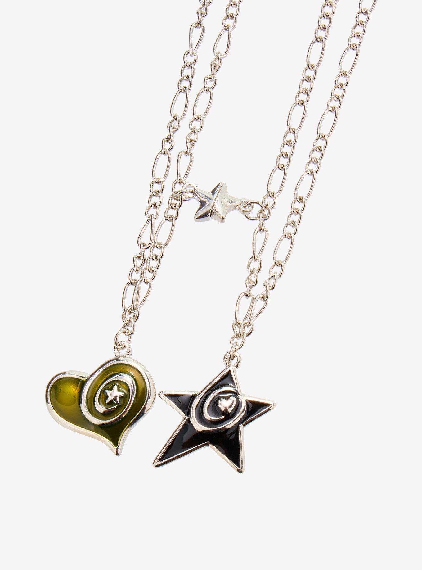 Social Collision Spiral Heart Star Best Friend Necklace Set, , alternate - view 3
