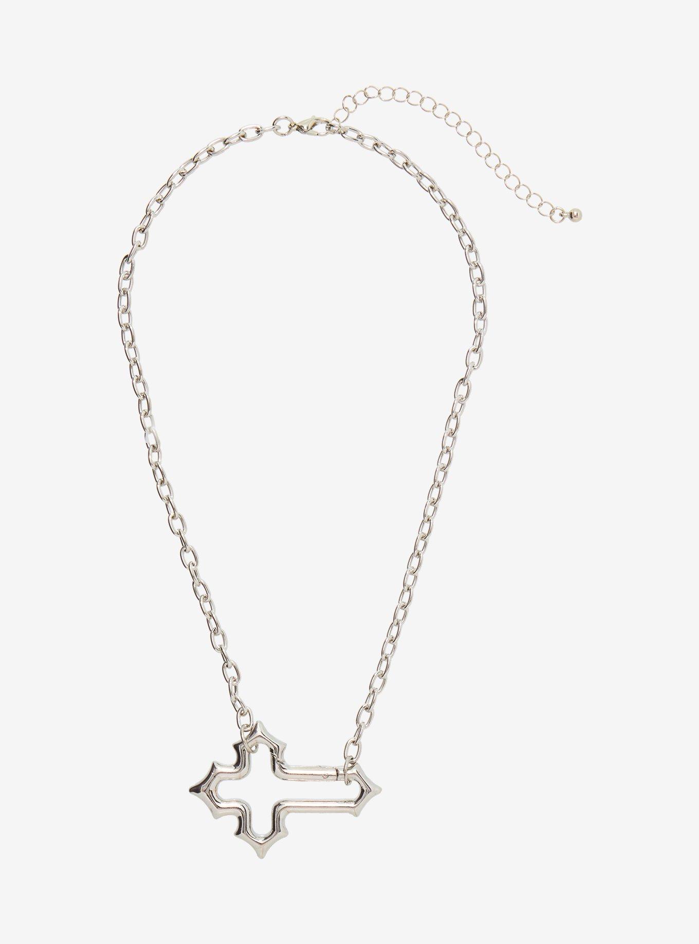 Social Collision Cross Carabiner Necklace, , hi-res