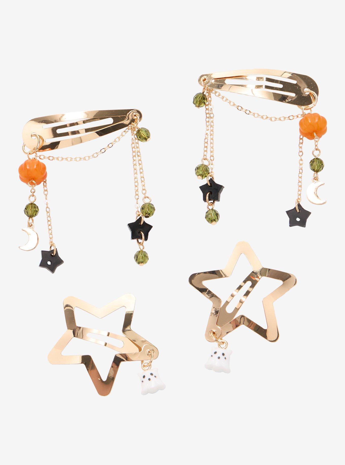 Thorn & Fable Ghost Pumpkin Hair Clip Set, , hi-res