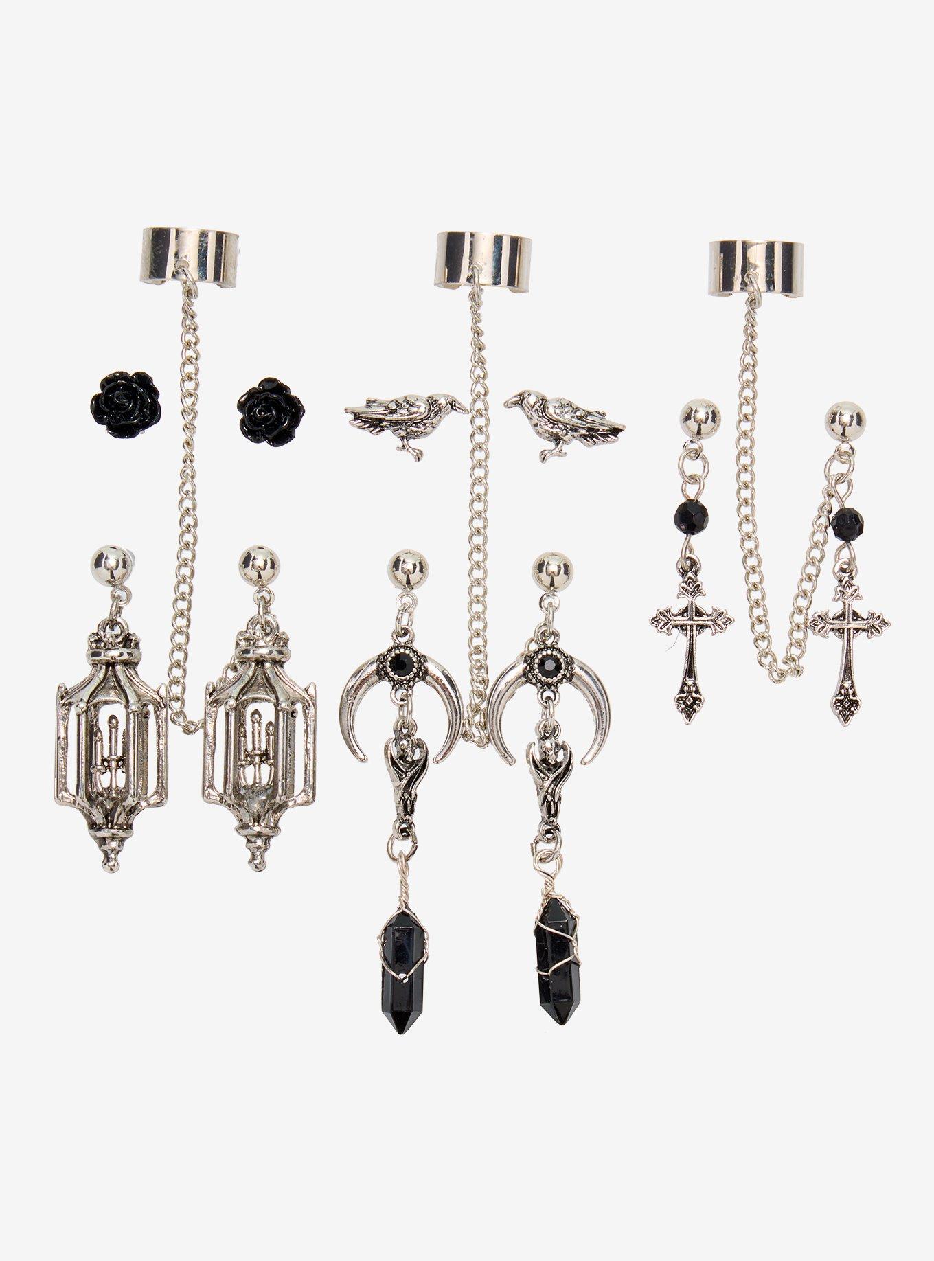 Cosmic Aura Gothic Witch Cuff Earring Set, , hi-res