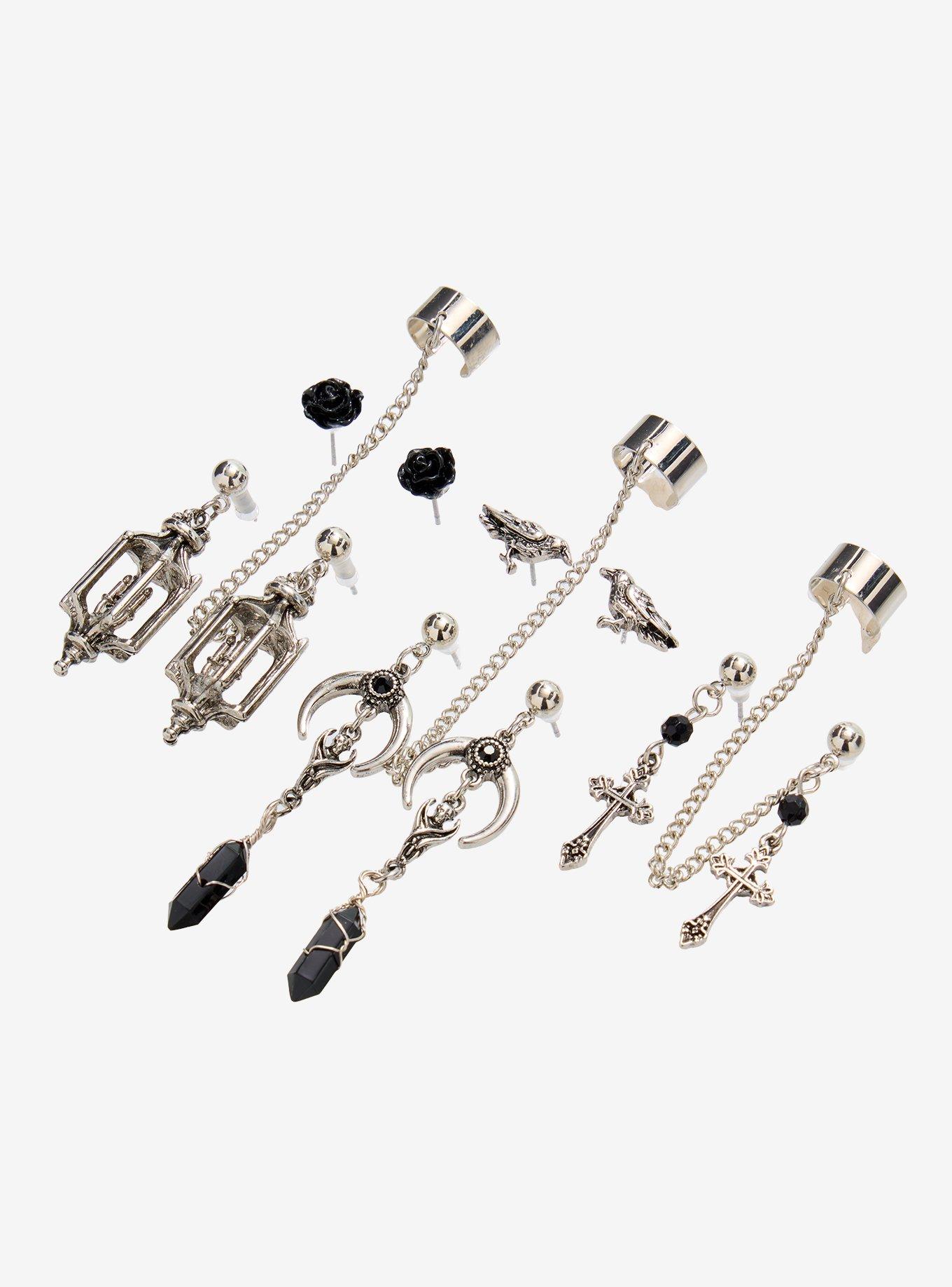 Cosmic Aura Gothic Witch Cuff Earring Set, , alternate - view 3