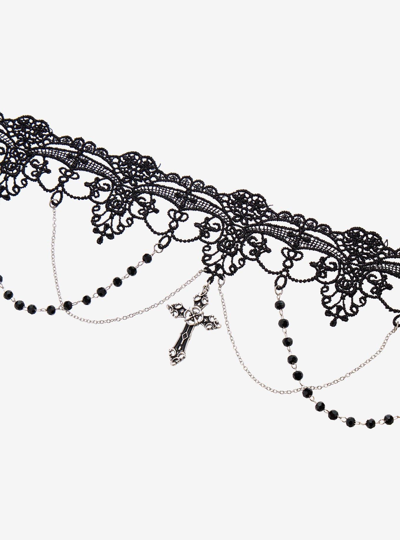 Cosmic Aura Gothic Cross Choker, , hi-res