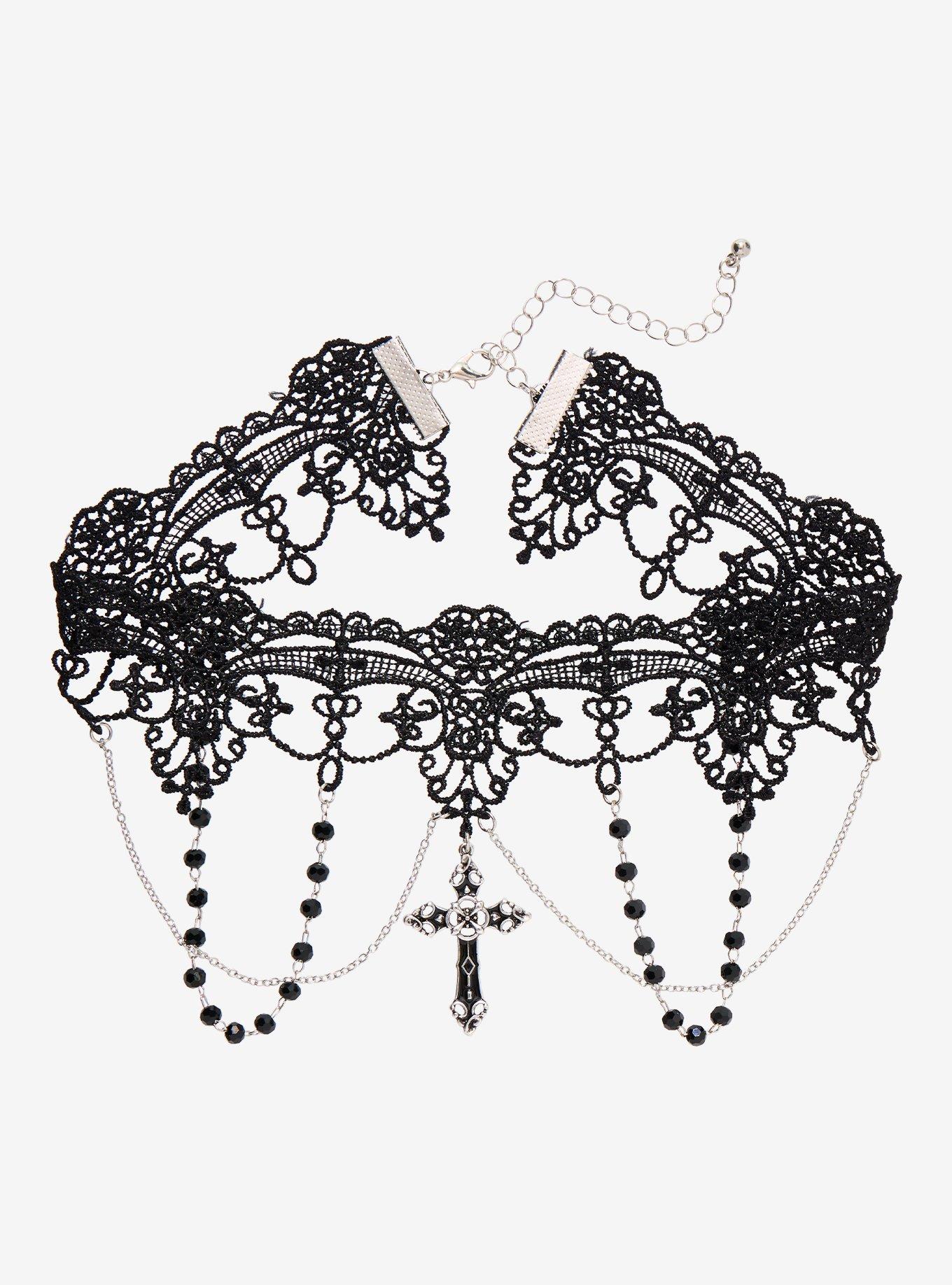 Cosmic Aura Gothic Cross Choker, , alternate - view 3
