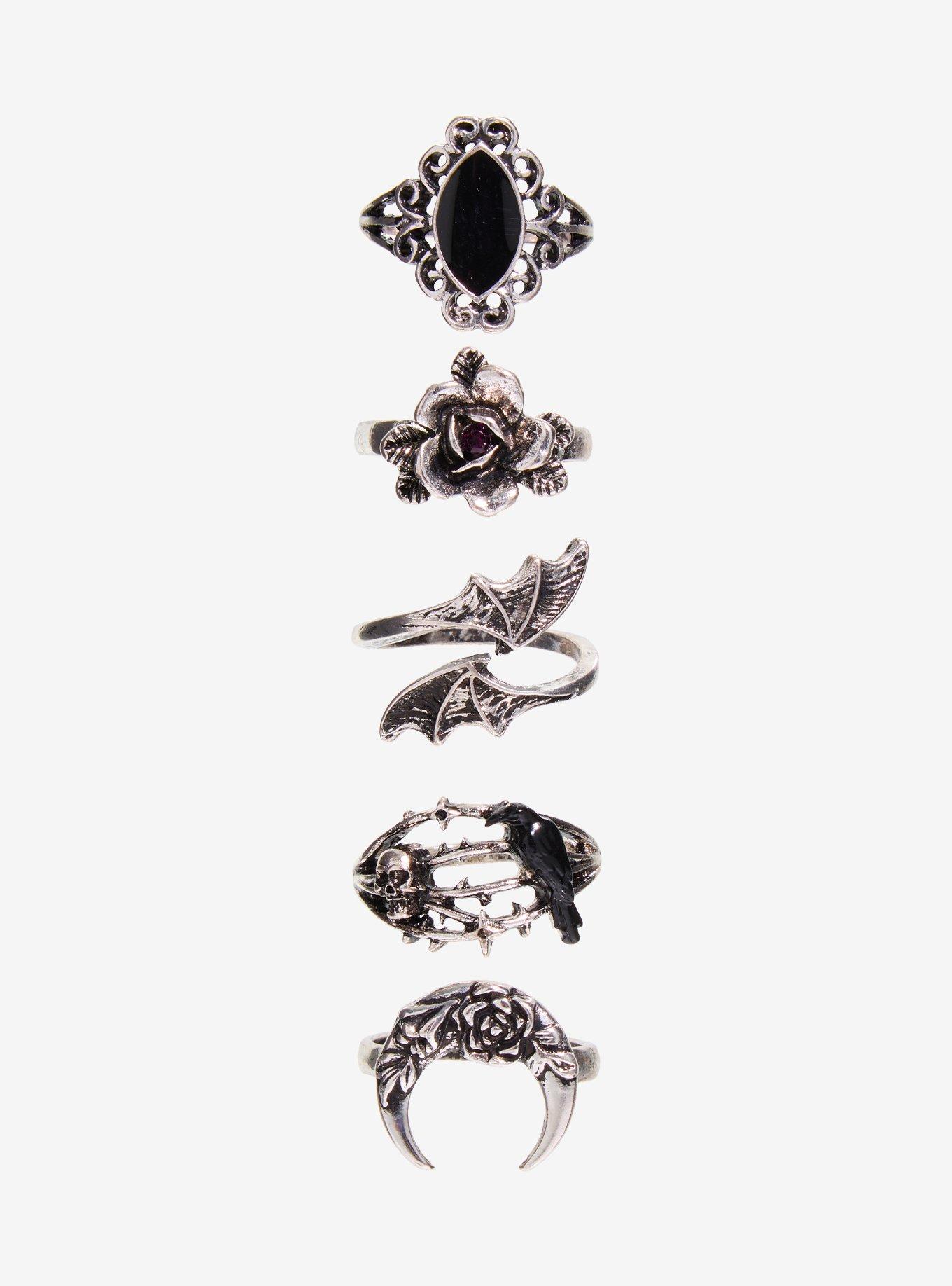Cosmic Aura Gothic Witch Ring Set, , hi-res