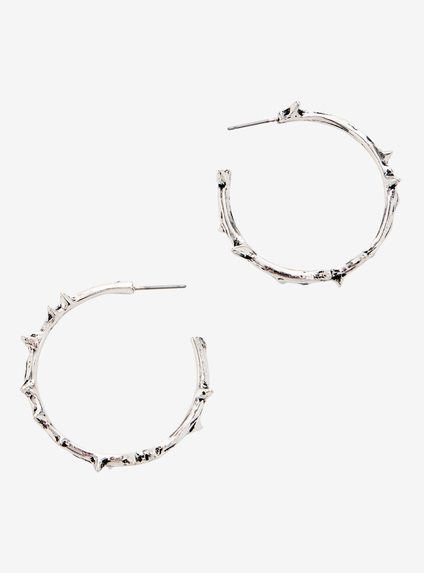 Cosmic Aura Spiky Thorns Hoop Earrings, , hi-res