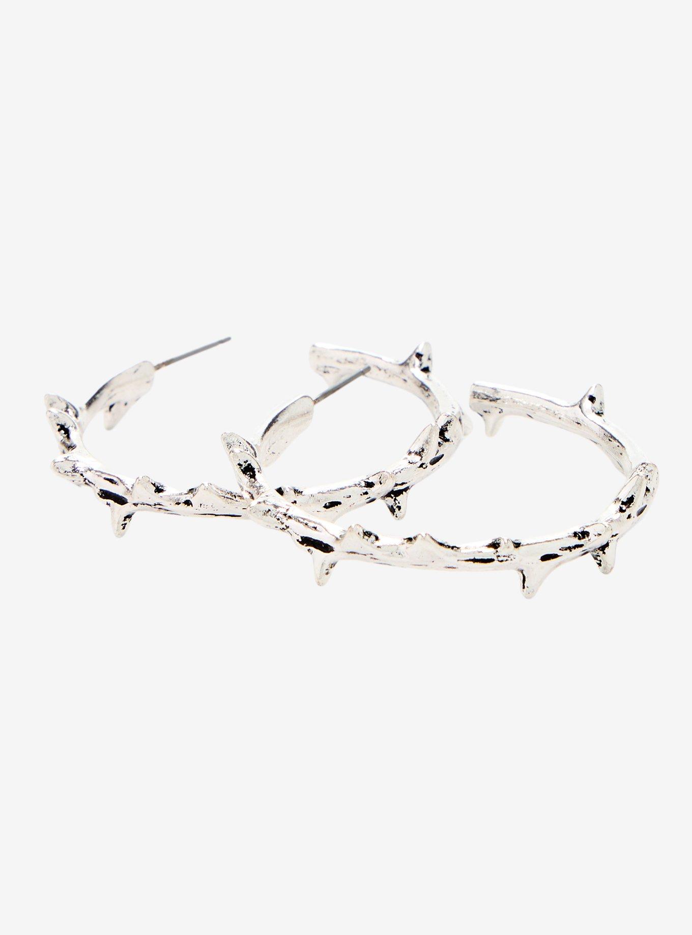 Cosmic Aura Spiky Thorns Hoop Earrings, , alternate - view 3